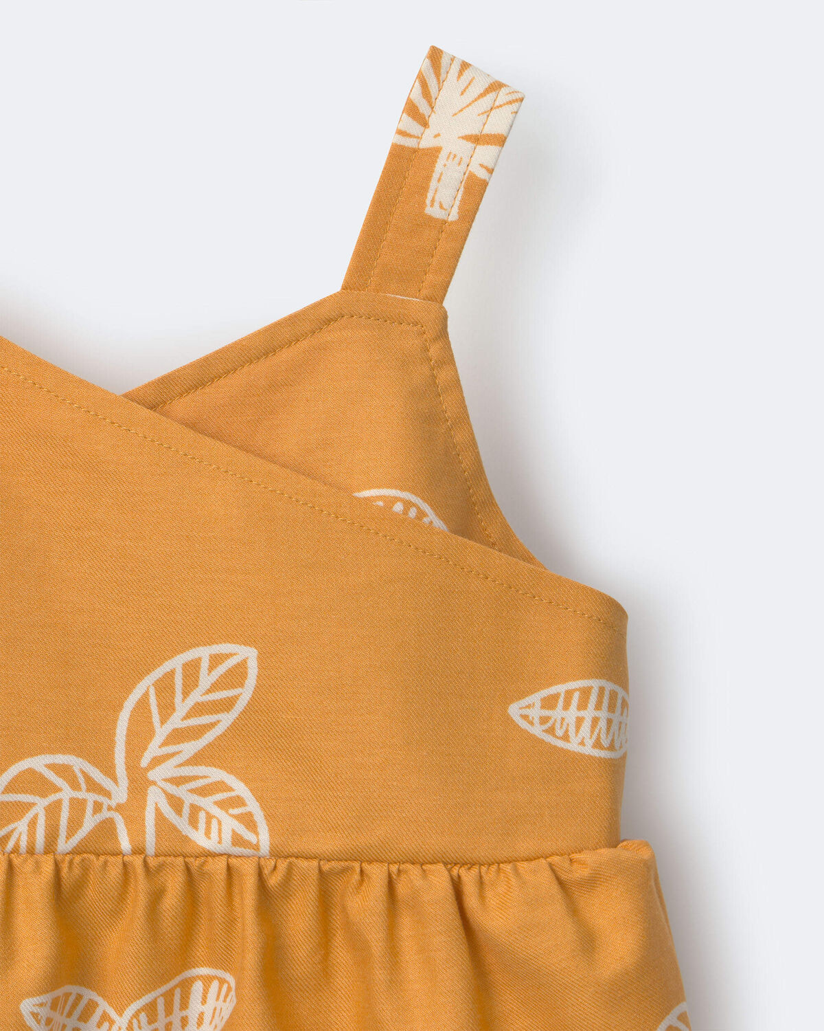 Toddler Girl Peplum Tank Top in Plant Print - Golden Yellow - Image 5