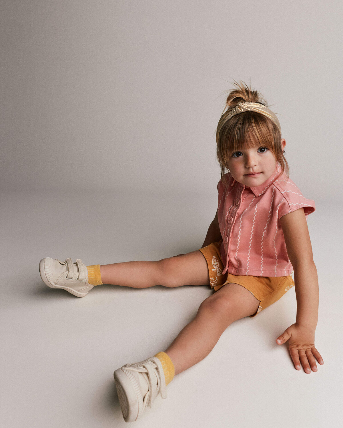 Toddler Girl Sleeveless Button-Down Top in Stripes - Light Pink - Image 5