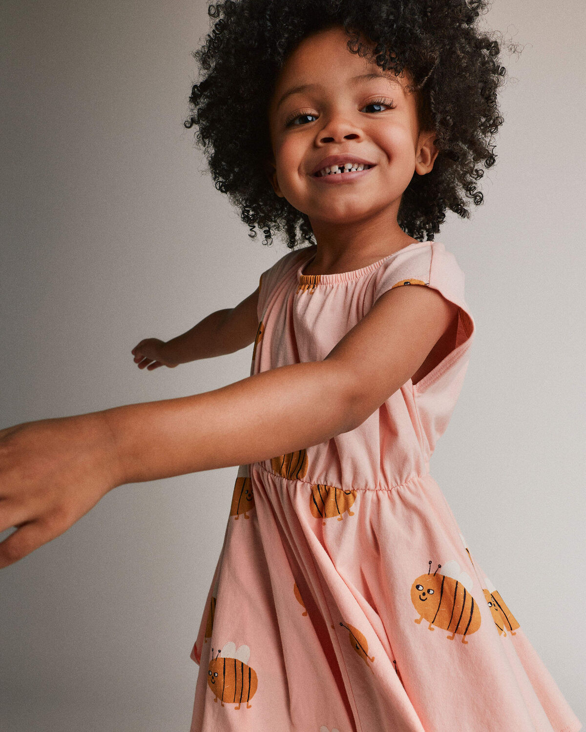 Toddler Girl Avenue Twirl™ Dress in Bee Print - Light Pink - Image 3