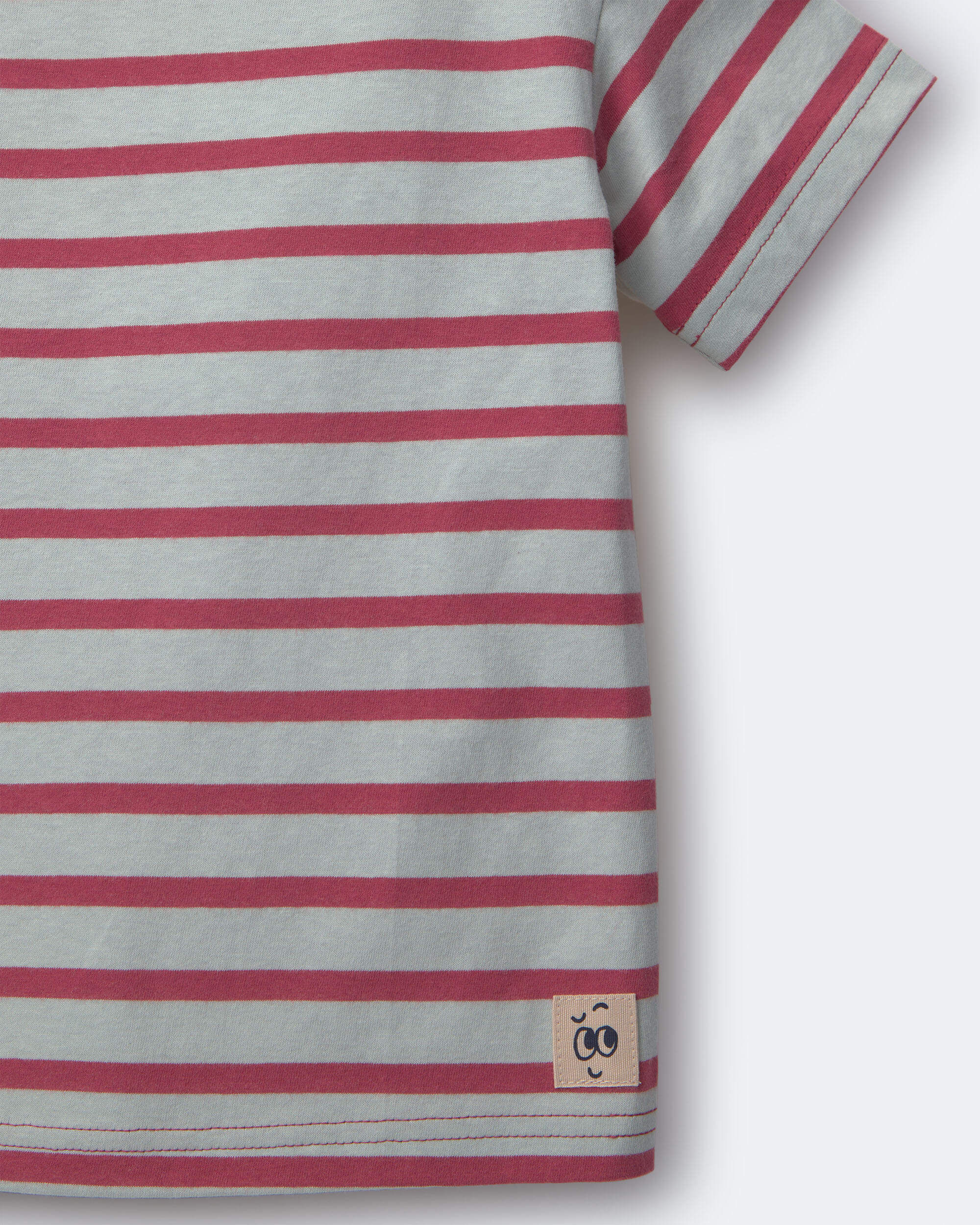 Toddler Boy Relaxed Tee in Stripes - Red/Blue - Image 3