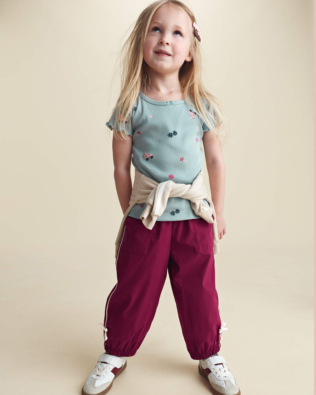Toddler Girl Roller Skate Rib Top - Blue - Image 2