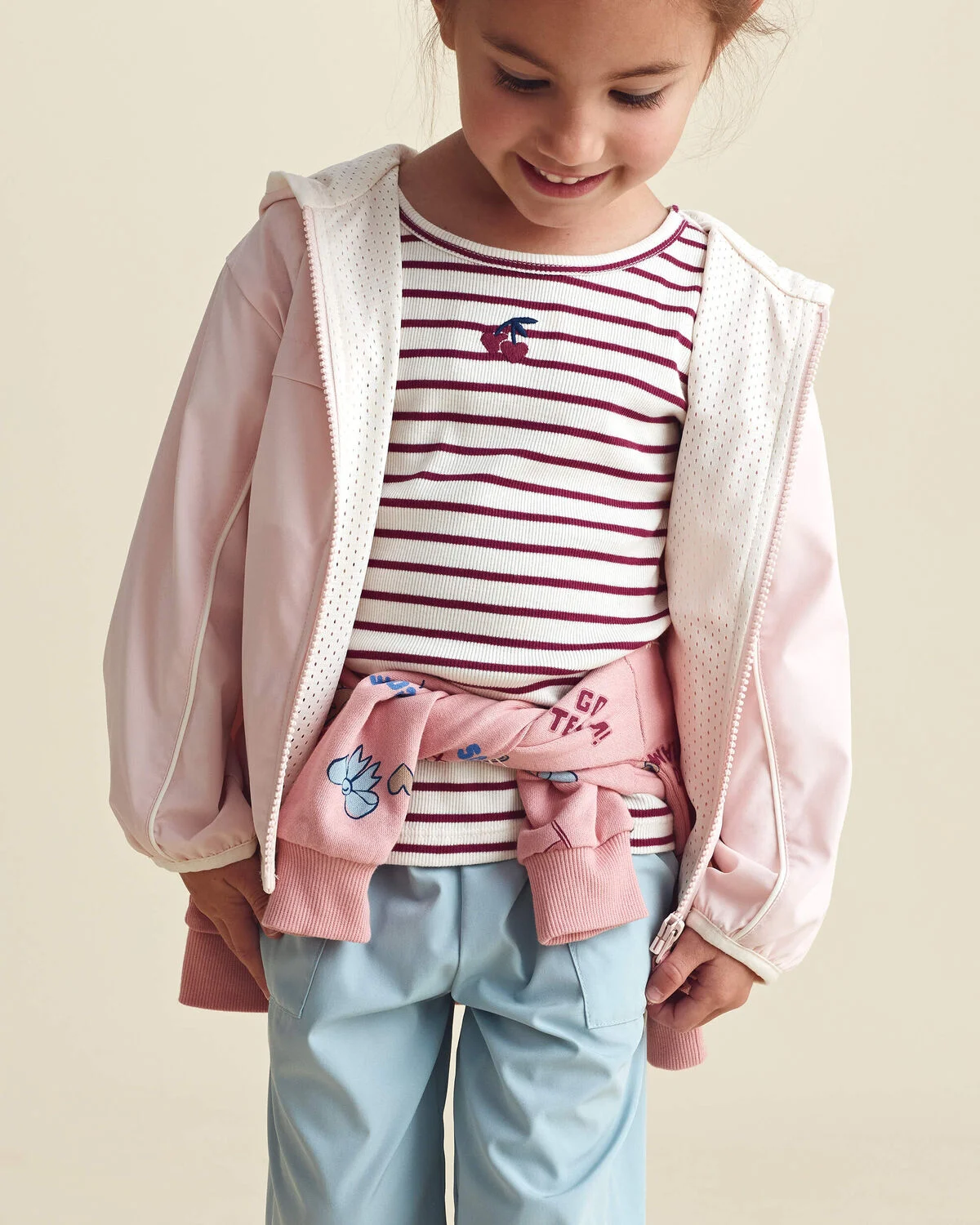 Toddler Girl Heart Zip-Up Hoodie - Pink - Image 3