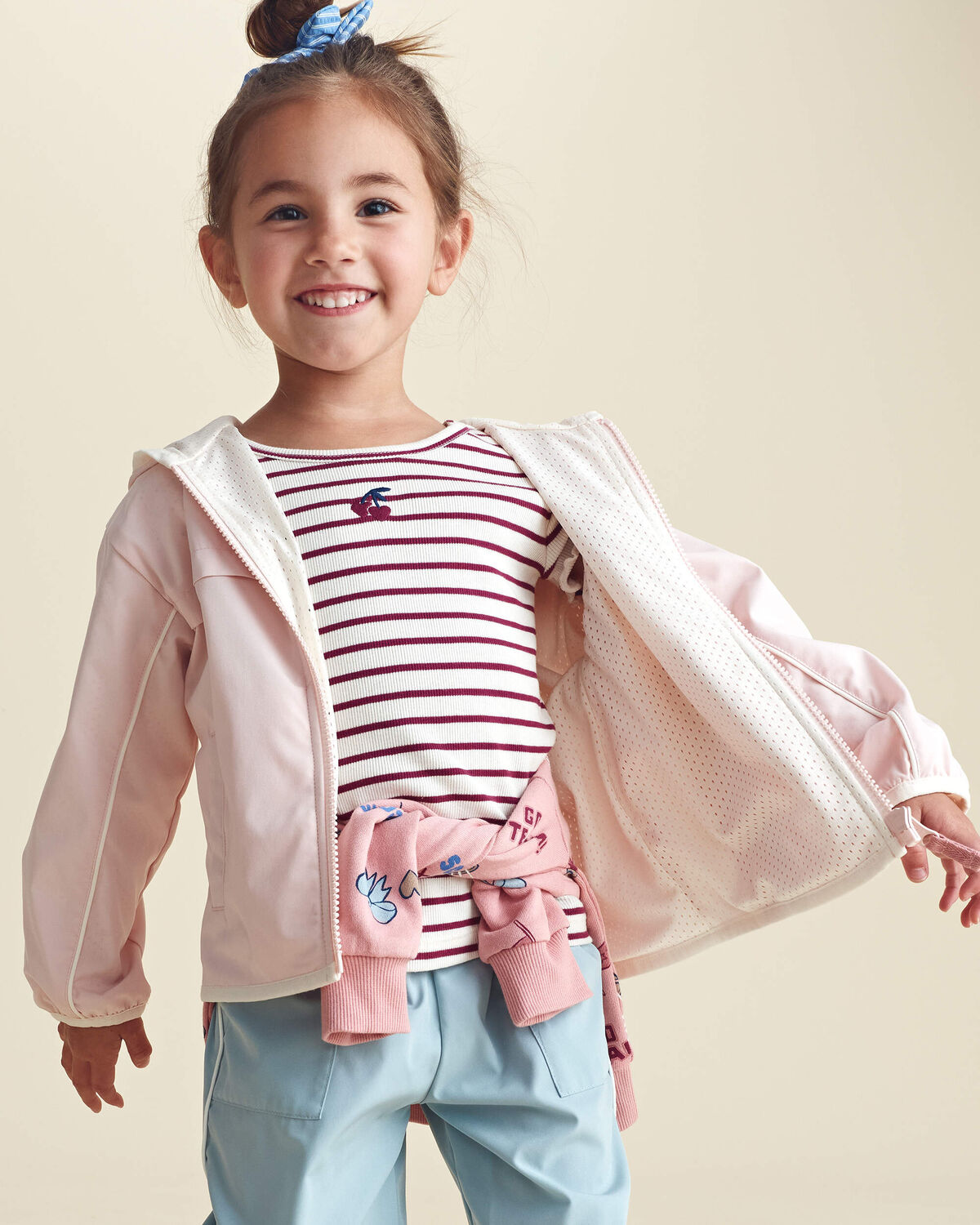 Toddler Girl Heart Zip-Up Hoodie - Pink - Image 4