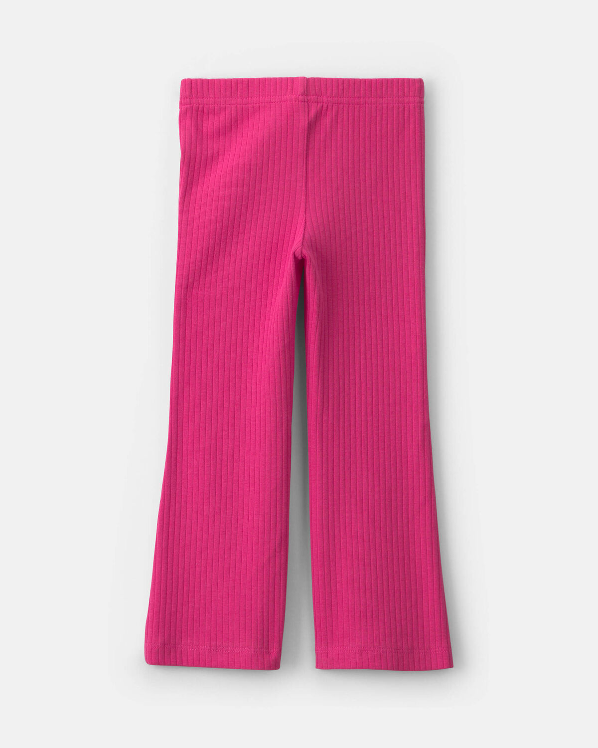 Toddler Girl Ribbed Pull-On Stretch Flare Leggings - Pink - Image 2
