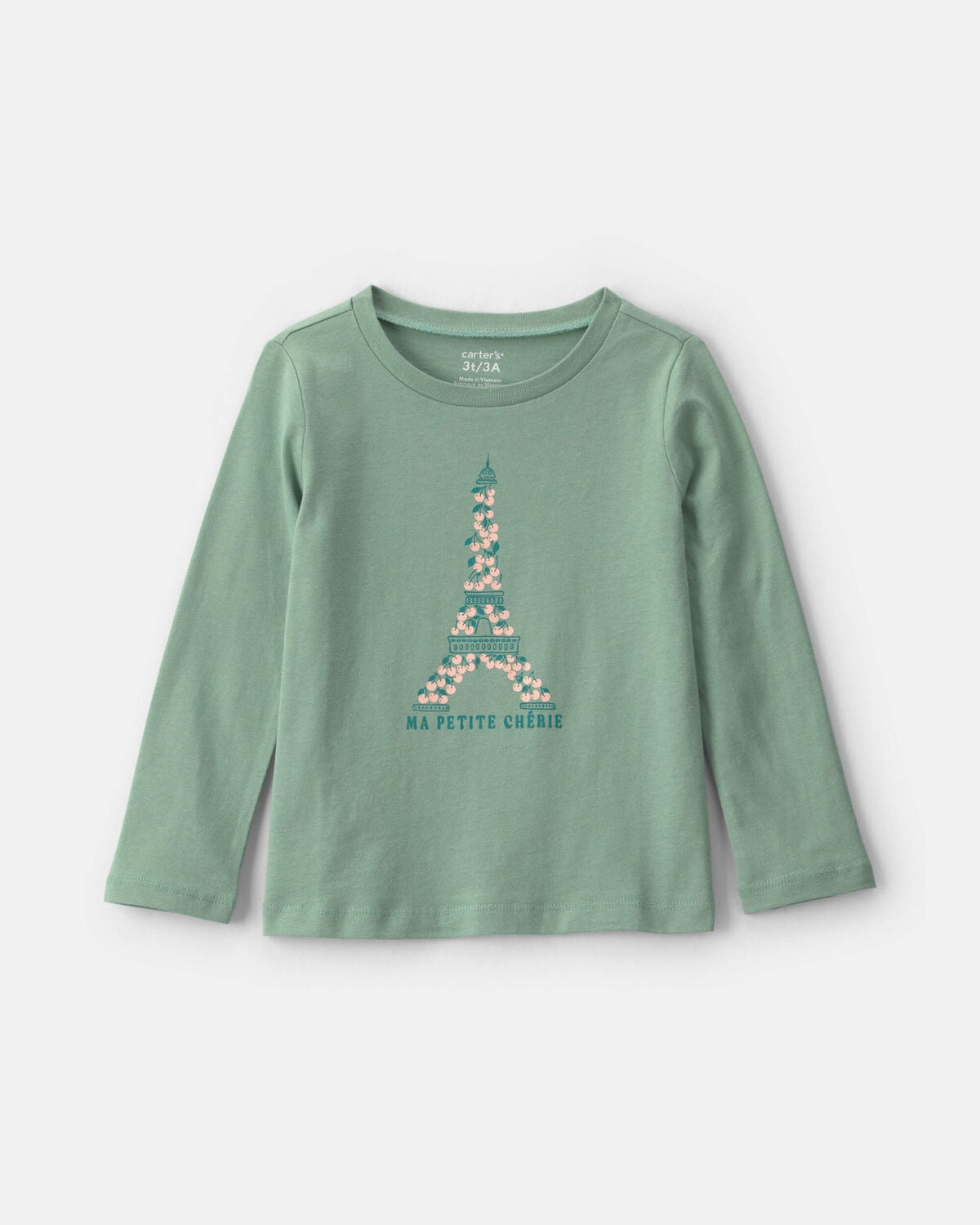 Toddler Girl 'Ma Petite Chérie' Eiffel Tower Long-Sleeve Graphic Tee - Green