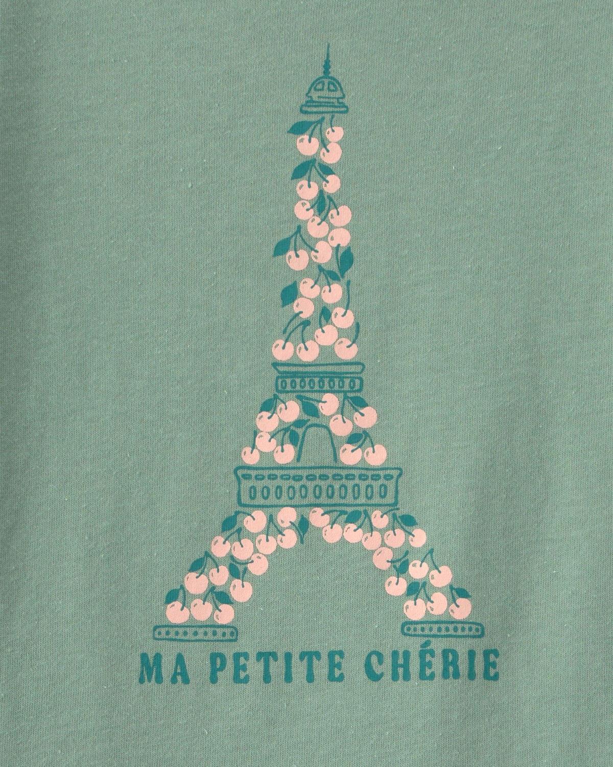 Toddler Girl 'Ma Petite Chérie' Eiffel Tower Long-Sleeve Graphic Tee - Green - Image 2