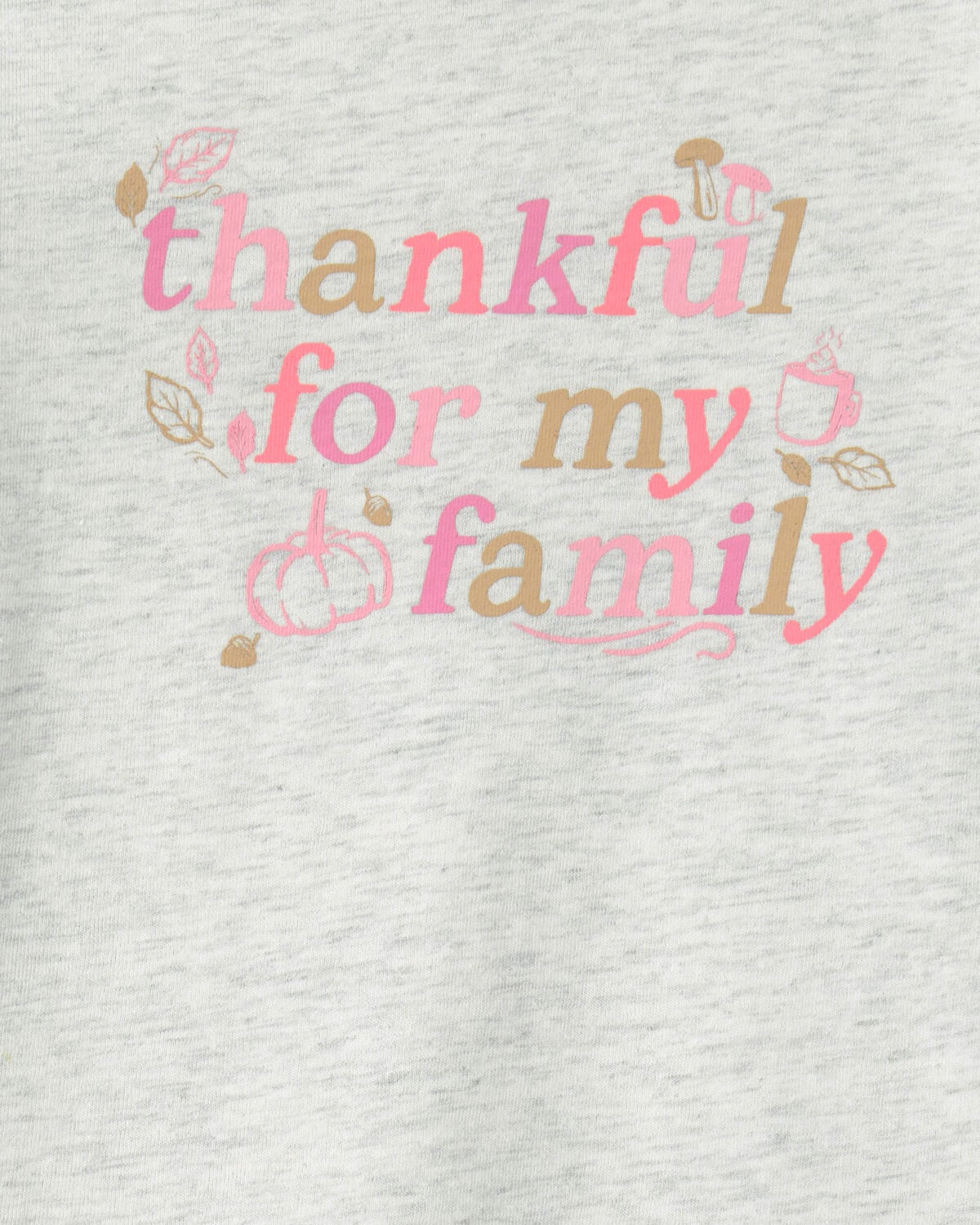 Toddler Girl 'Thankful For My Family' Long-Sleeve Graphic Tee - Grey - Image 2