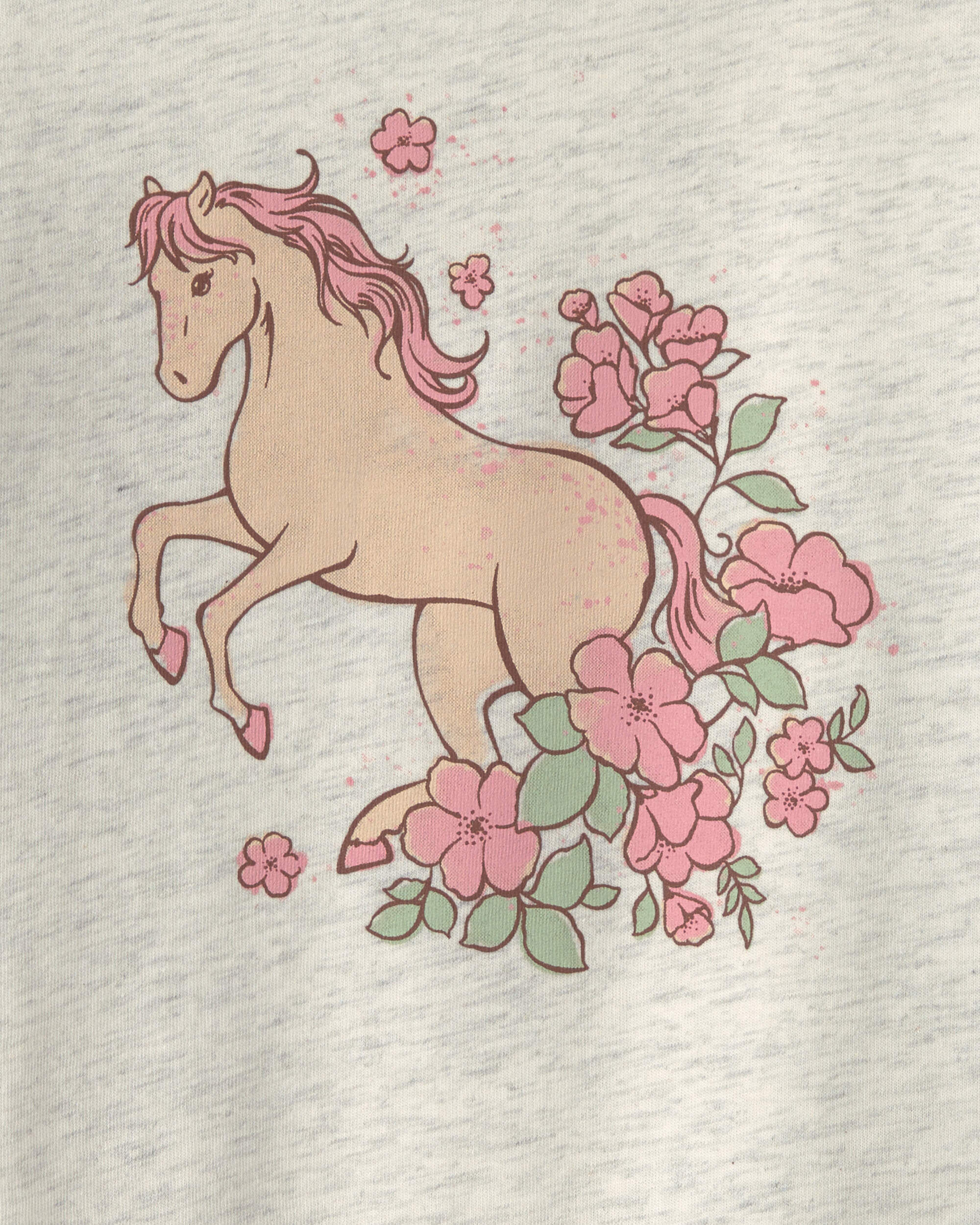 Toddler Girl Horse Long-Sleeve Graphic Tee - Grey - Image 3
