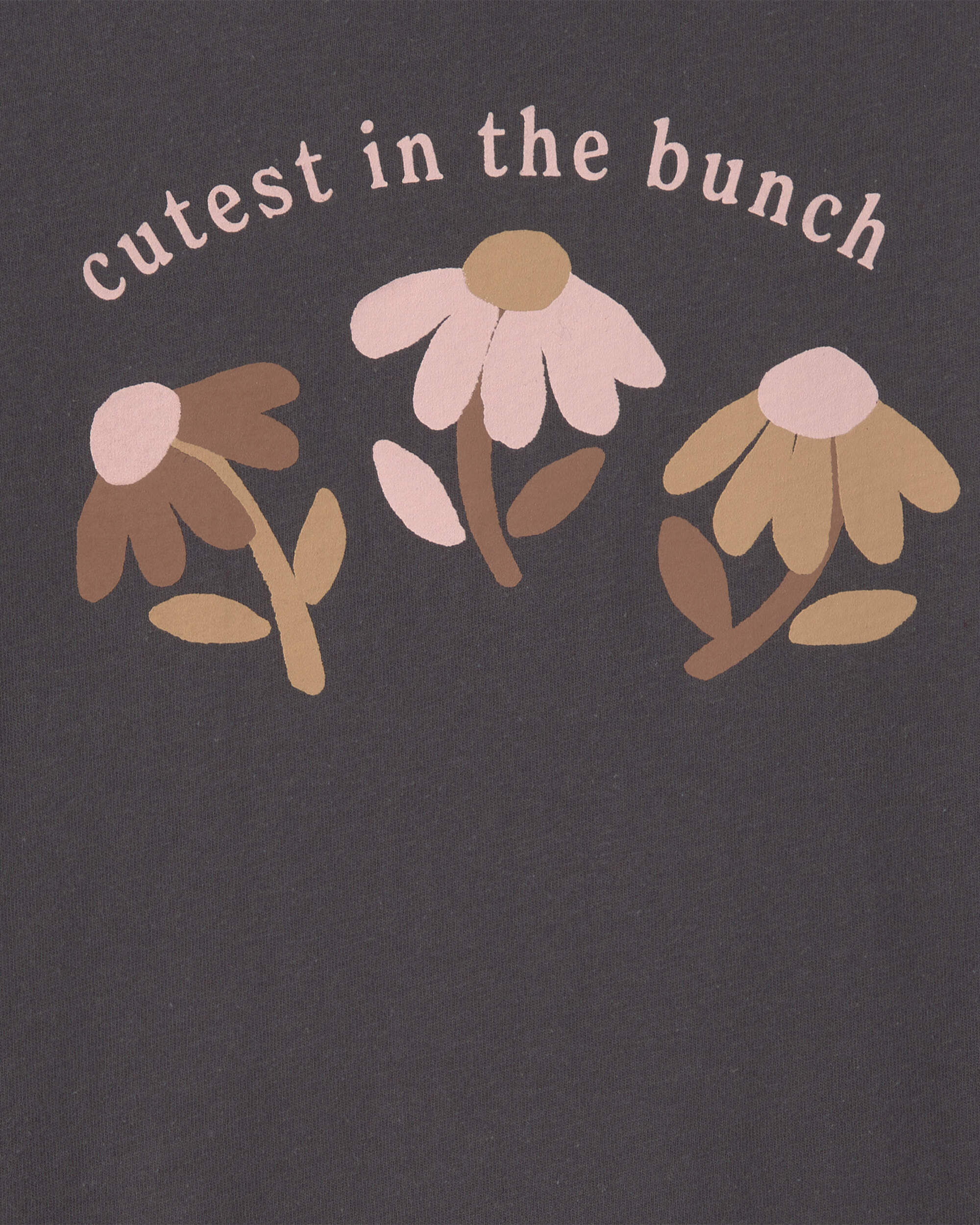 Toddler Girl 'Cutest In The Bunch' Flower Long-Sleeve Graphic Tee - Black - Image 3