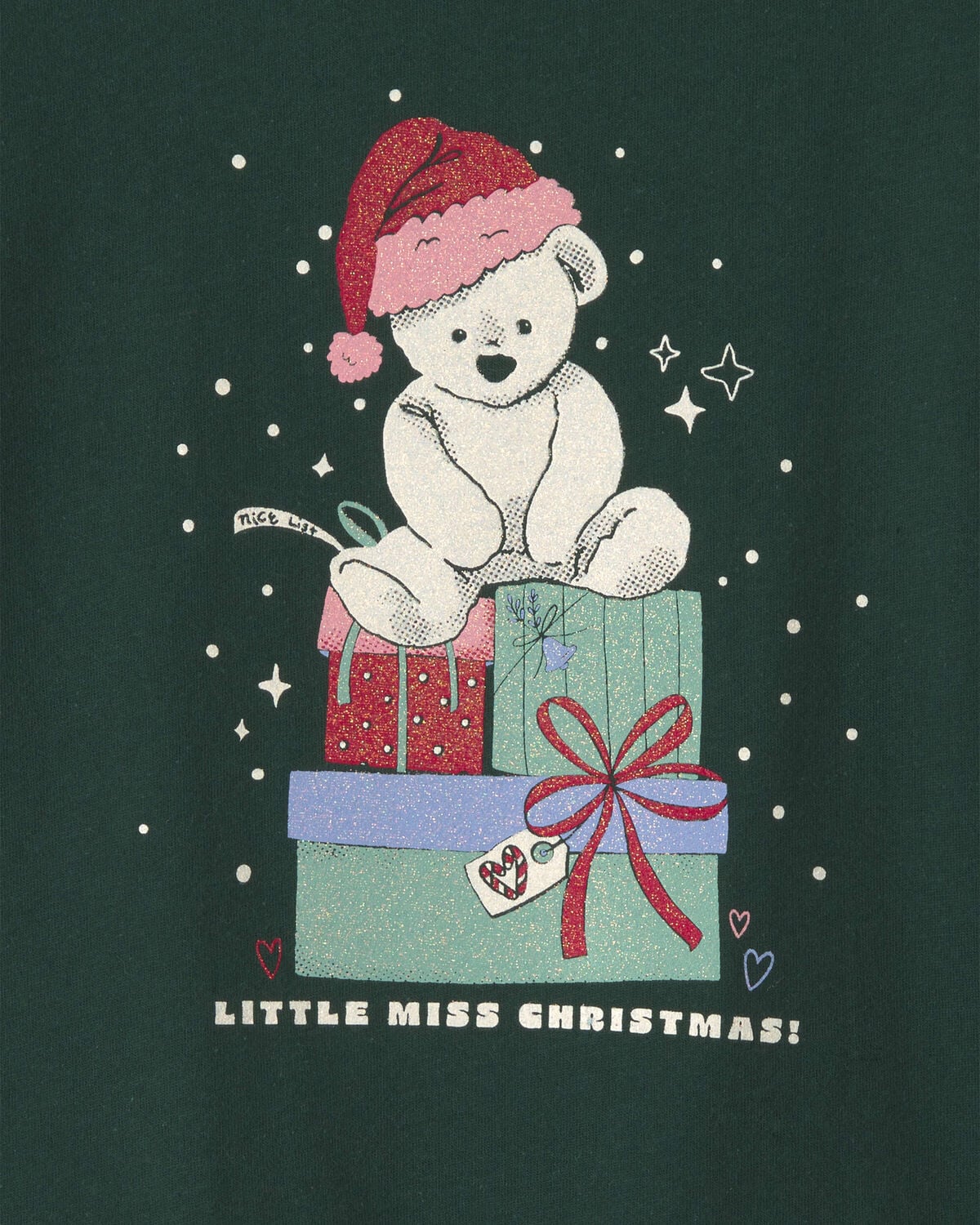 Toddler Girl Christmas Bear Long-Sleeve Graphic Tee - Green - Image 3