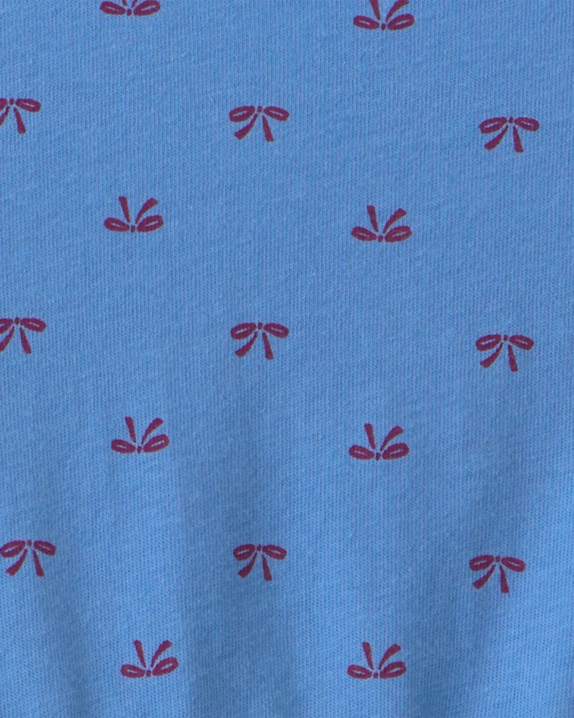 Toddler Girl Bow Long-Sleeve Dress - Blue - Image 4