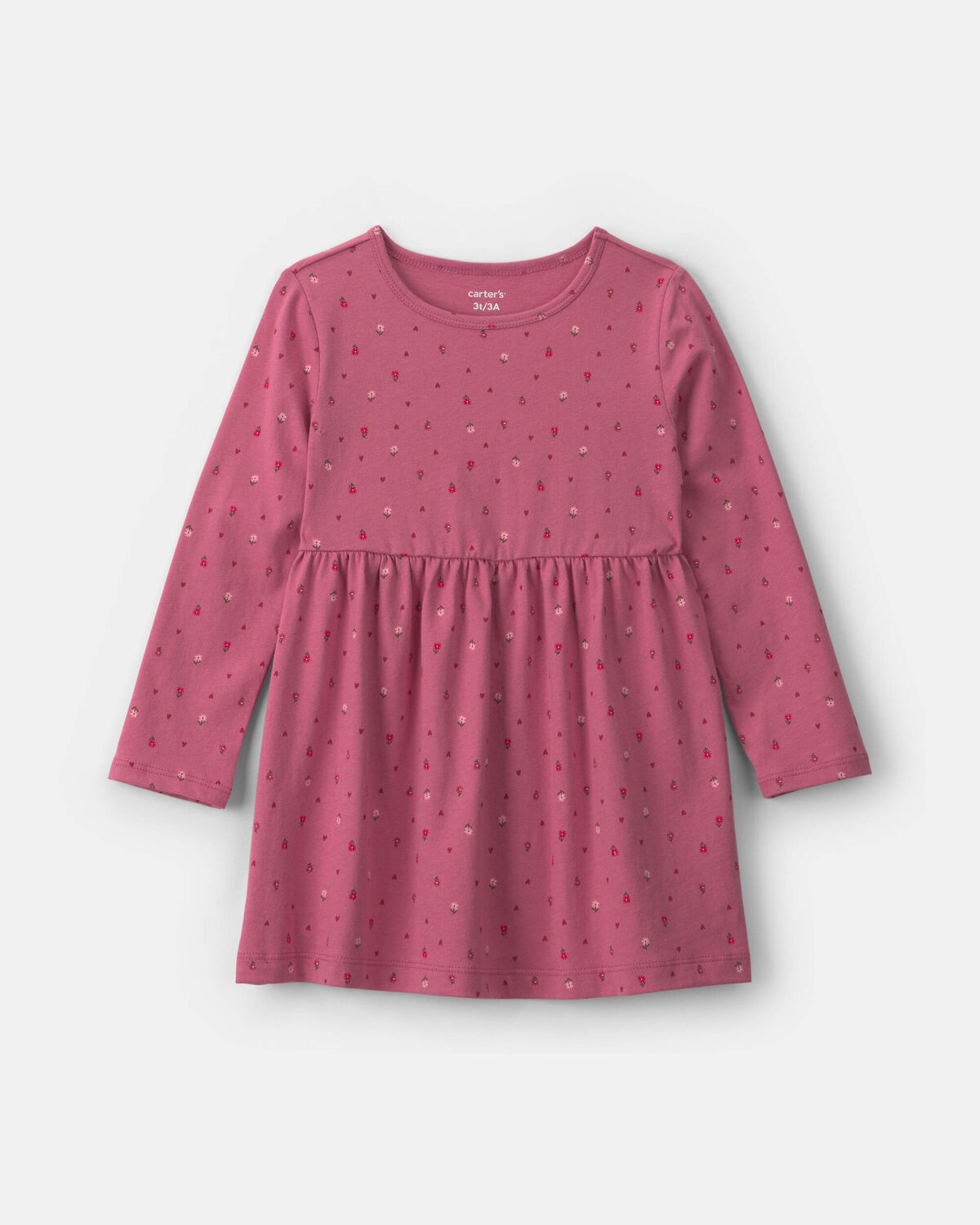 Toddler Girl Polka Dot Long-Sleeve Dress - Pink