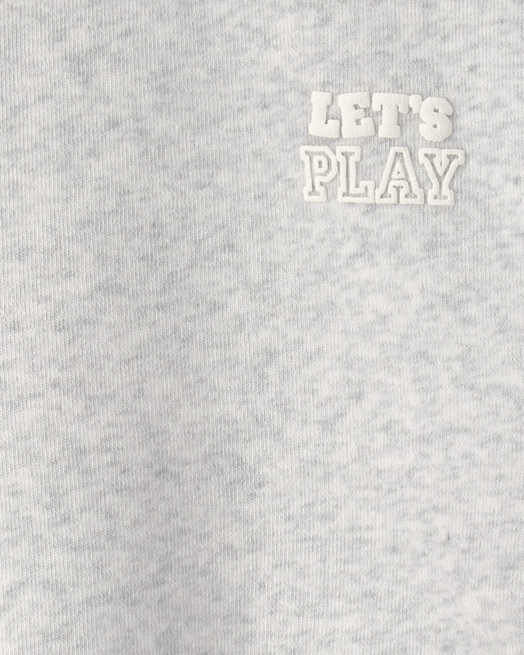 Toddler Girl 'Let's Play' Fleece Pullover Sweatshirt - Grey - Image 4