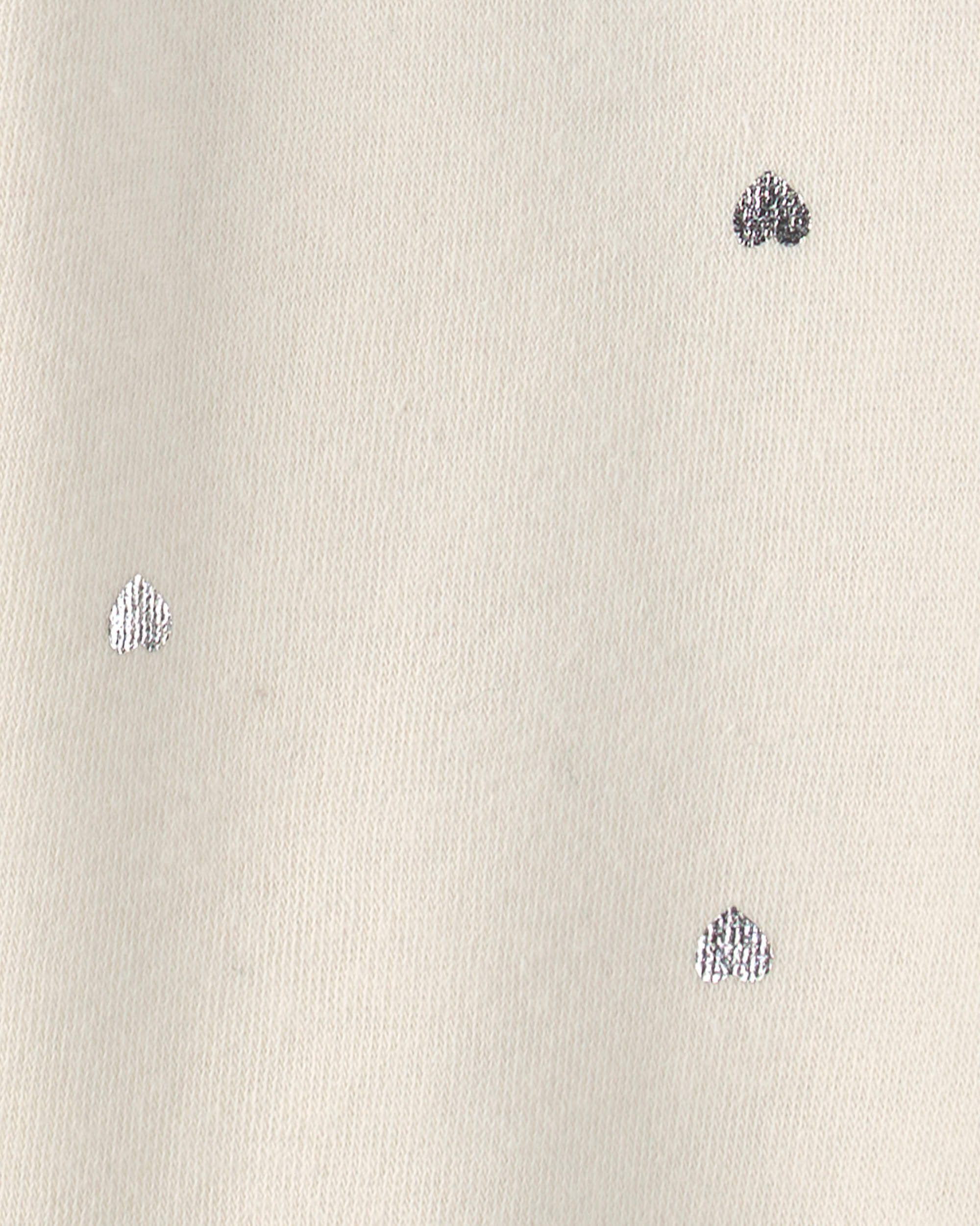 Toddler Girl Polka Dot Fleece Joggers - Cream - Image 4