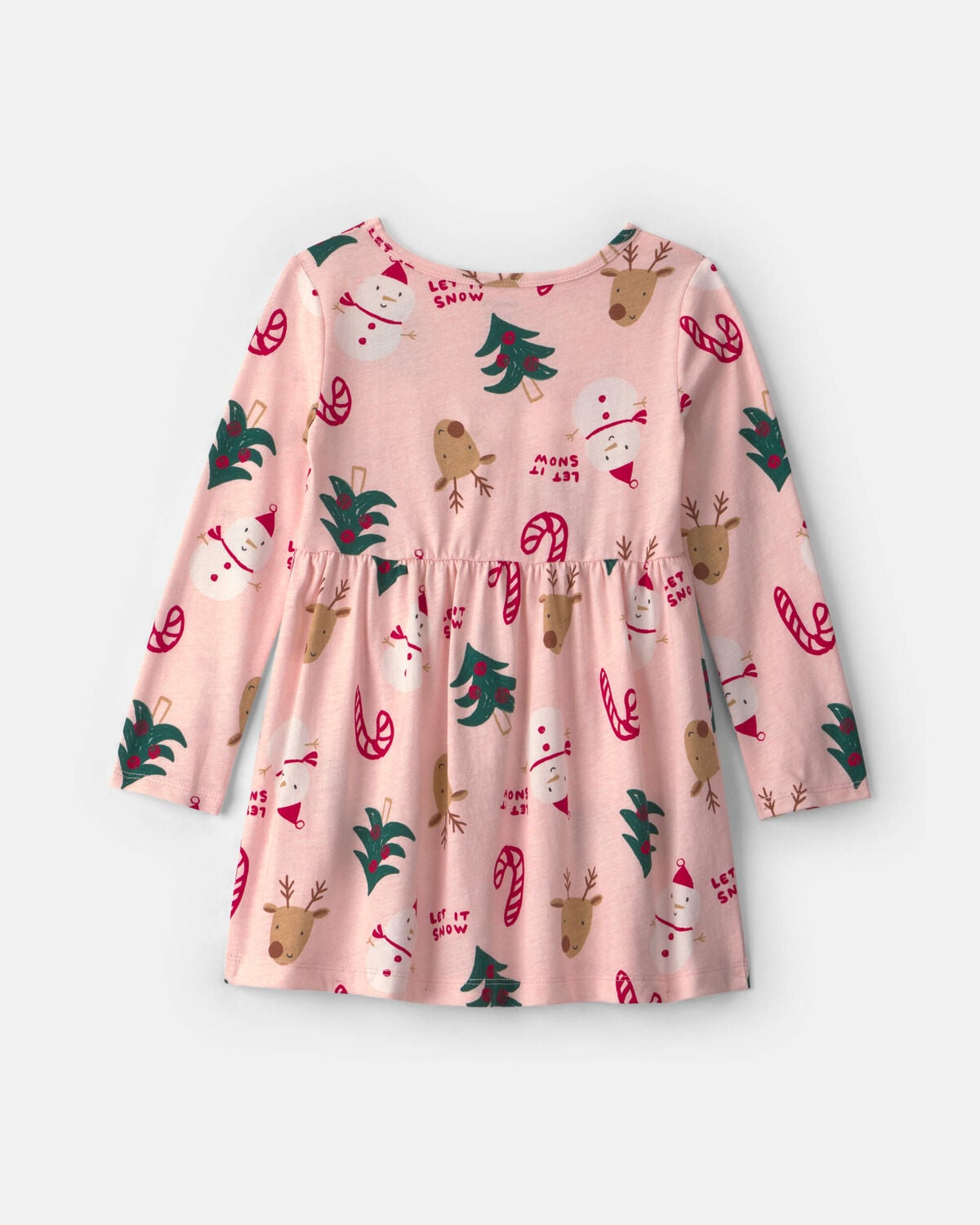 Toddler Girl Christmas Long-Sleeve Dress - Pink - Image 2