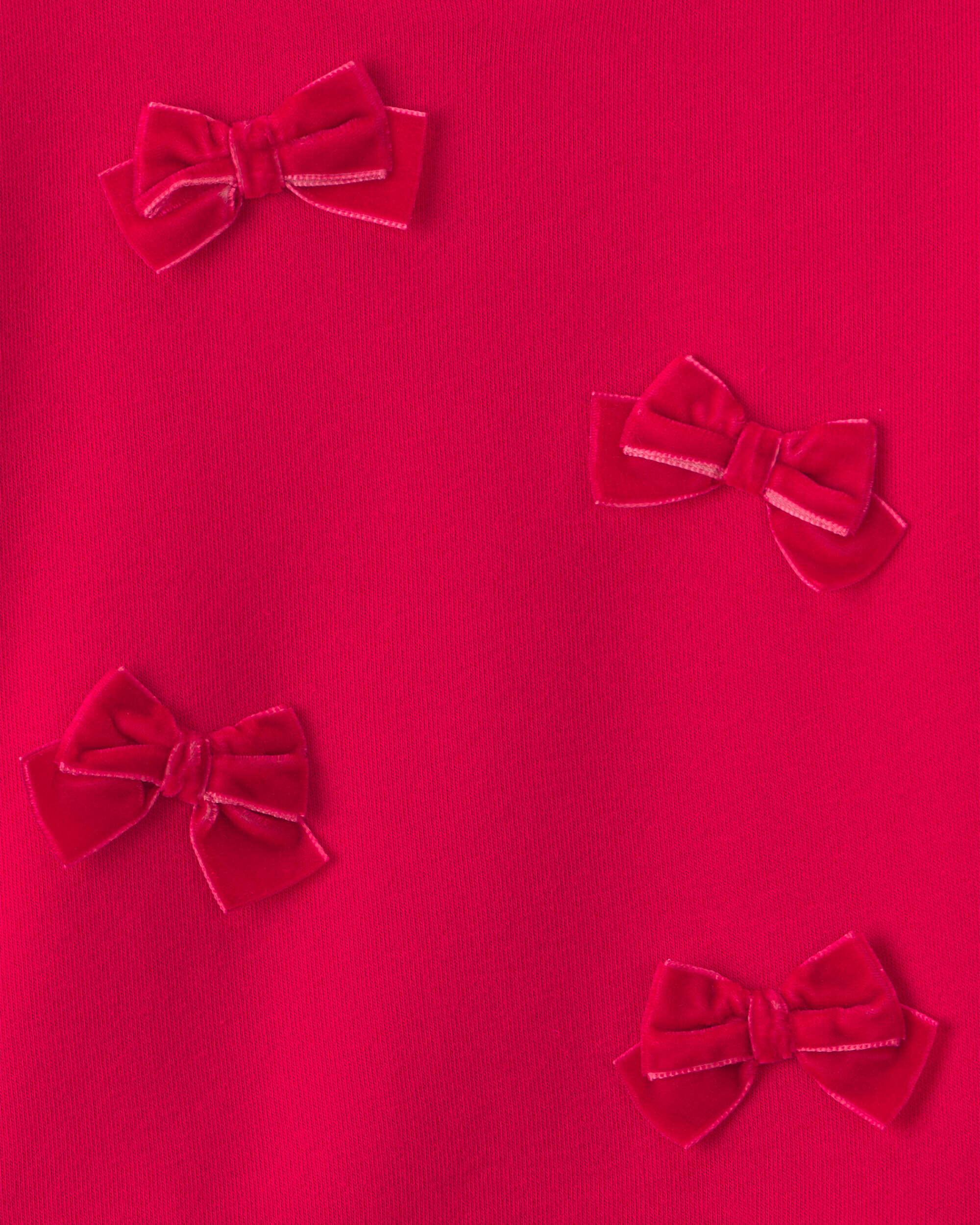 Toddler Girl Bow Pullover Sweatshirt - Red - Image 3