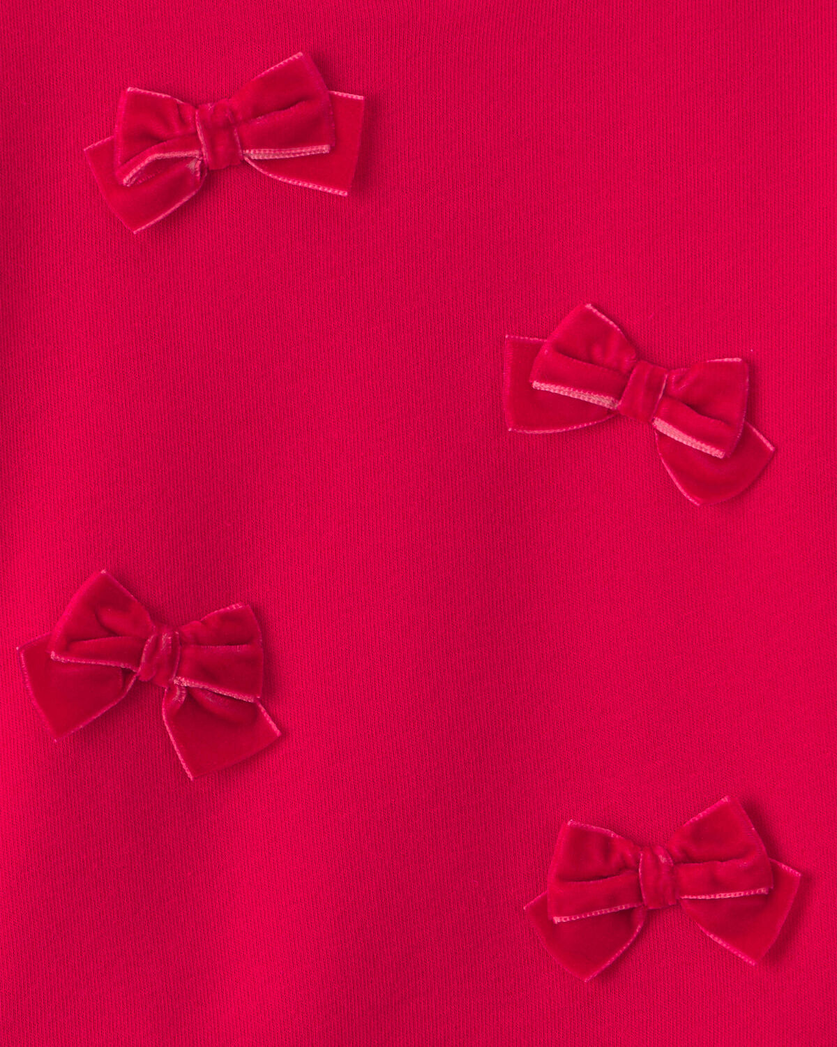 Toddler Girl Bow Pullover Sweatshirt - Red - Image 2