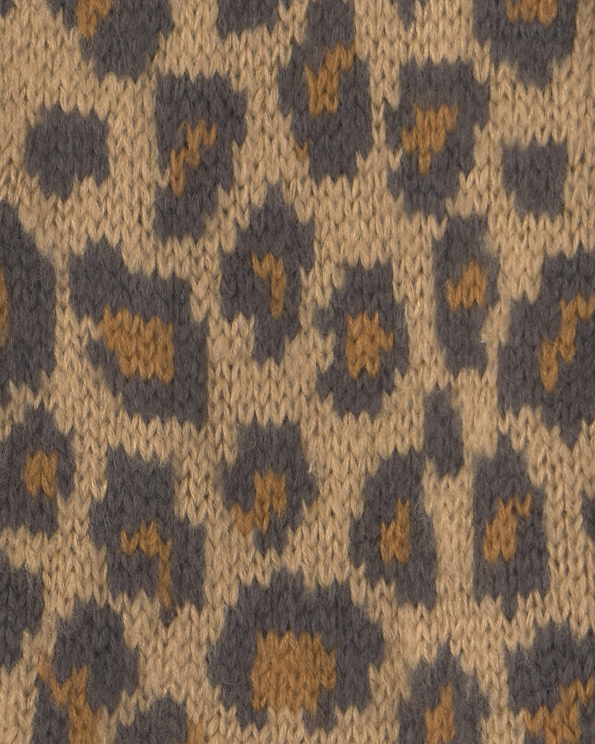 Toddler Girl Leopard Cardigan Sweater - Brown - Image 3