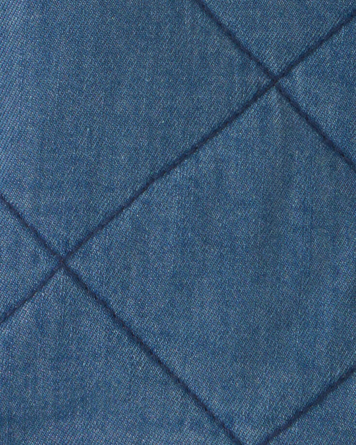 Toddler Girl Quilted Denim Jacket - Medium Wash - Image 4