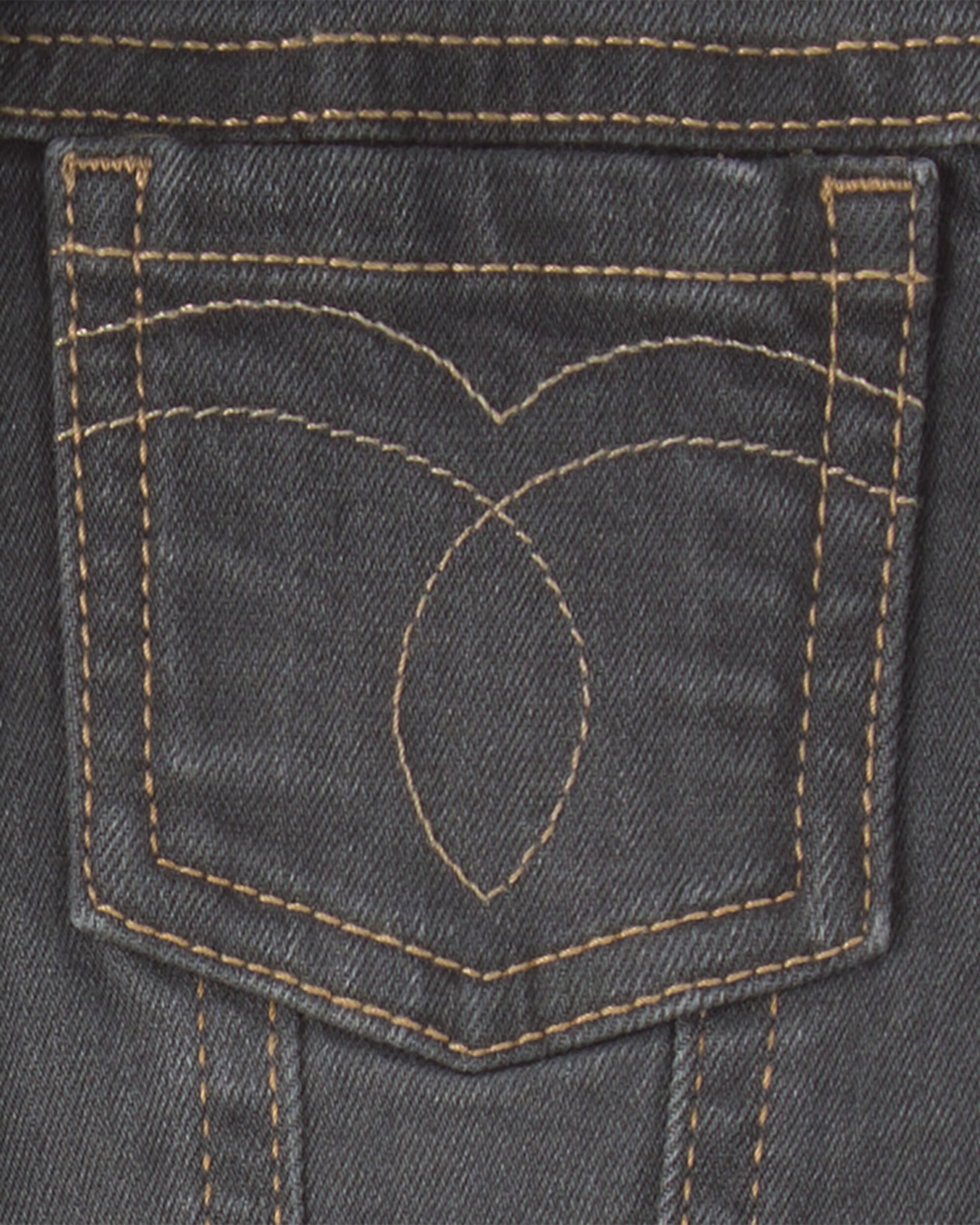 Toddler Girl Denim Jacket - Charcoal Wash - Image 3