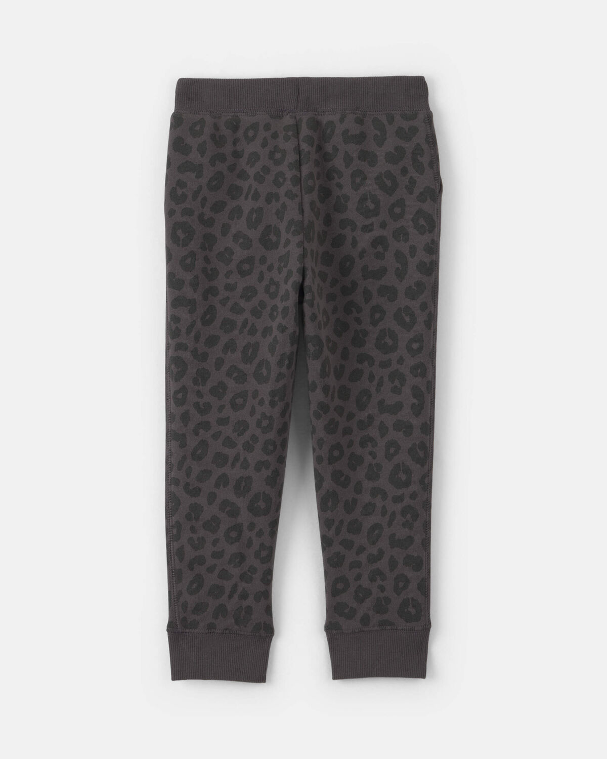 Toddler Girl Leopard Fleece Joggers - Black - Image 2