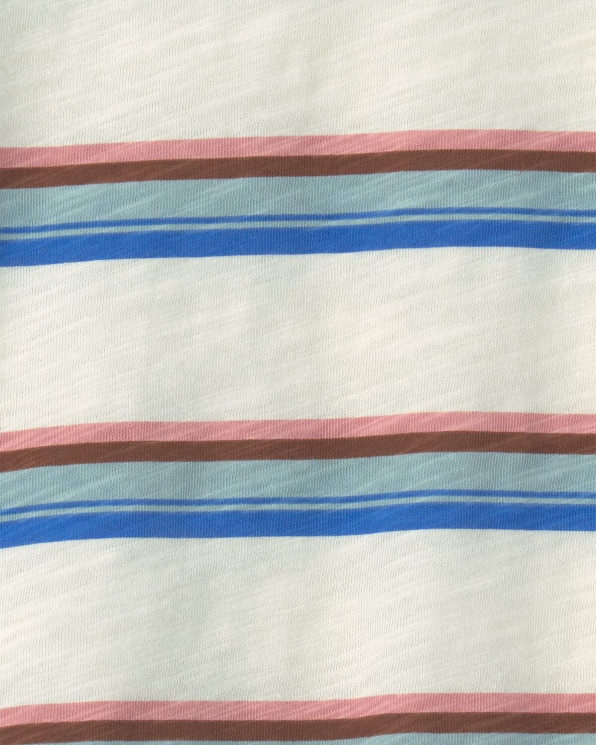 Toddler Boy Striped Henley T-Shirt - Cream/Blue - Image 2
