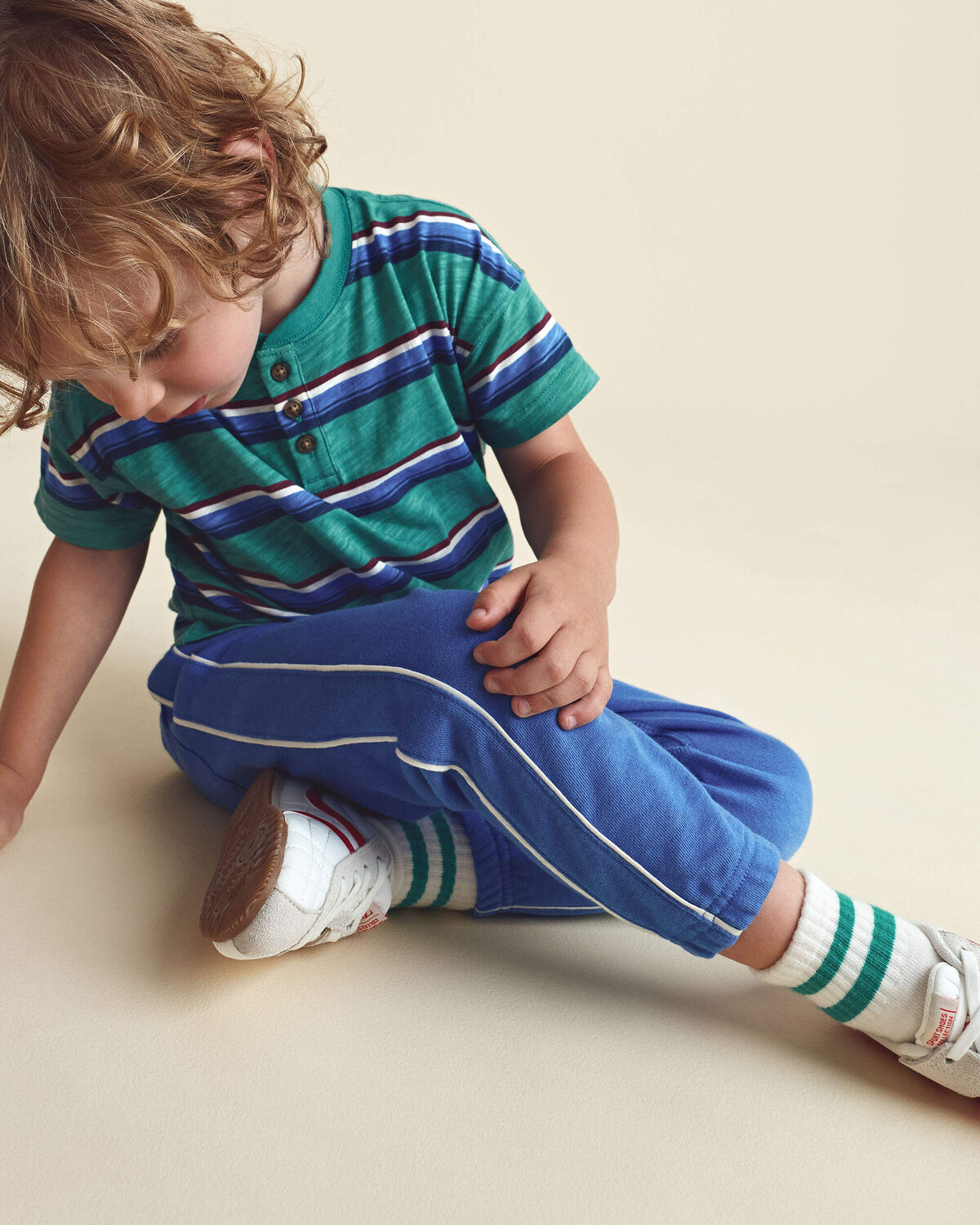Toddler Boy 'Let's Play' French Terry Joggers - Blue - Image 3