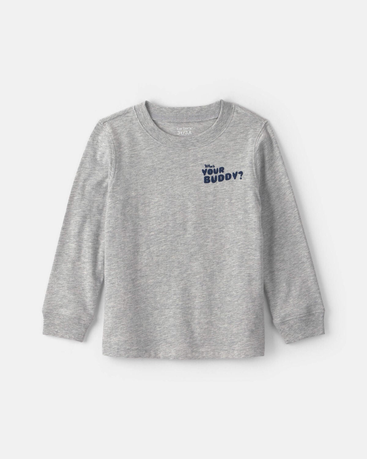 Toddler Boy 'Who's Your Buddy?' Long-Sleeve Graphic Tee - Grey