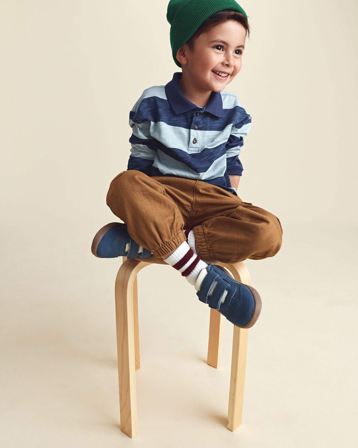 Toddler Boy Striped Long-Sleeve Henley T-Shirt - Navy Blue - Image 2