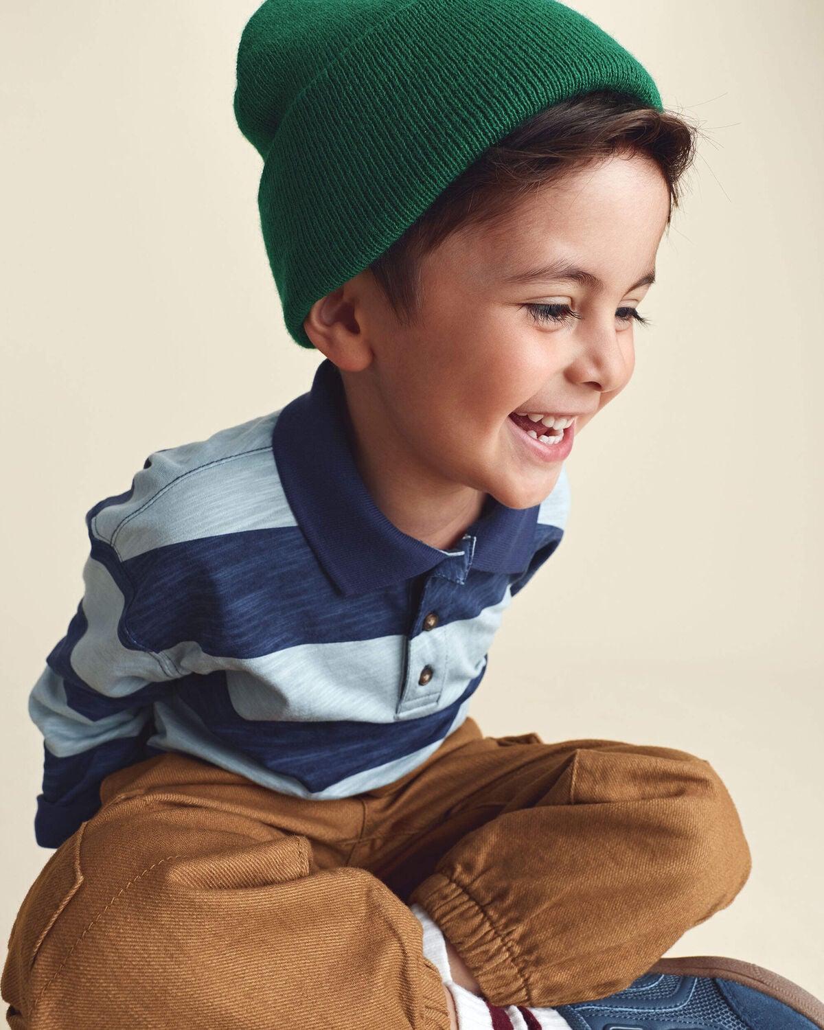 Toddler Boy Striped Long-Sleeve Henley T-Shirt - Navy Blue - Image 3
