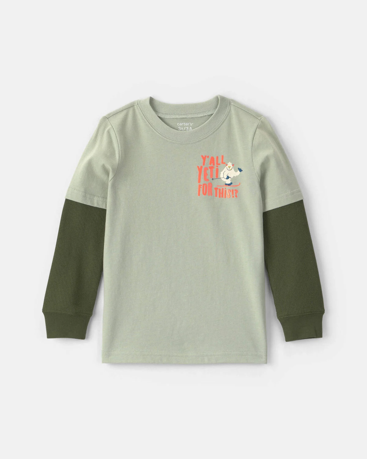 Toddler Boy Yeti Long-Sleeve Graphic Tee - Green