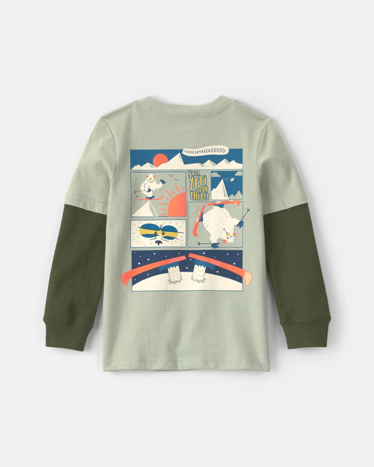 Toddler Boy Yeti Long-Sleeve Graphic Tee - Green - Image 2