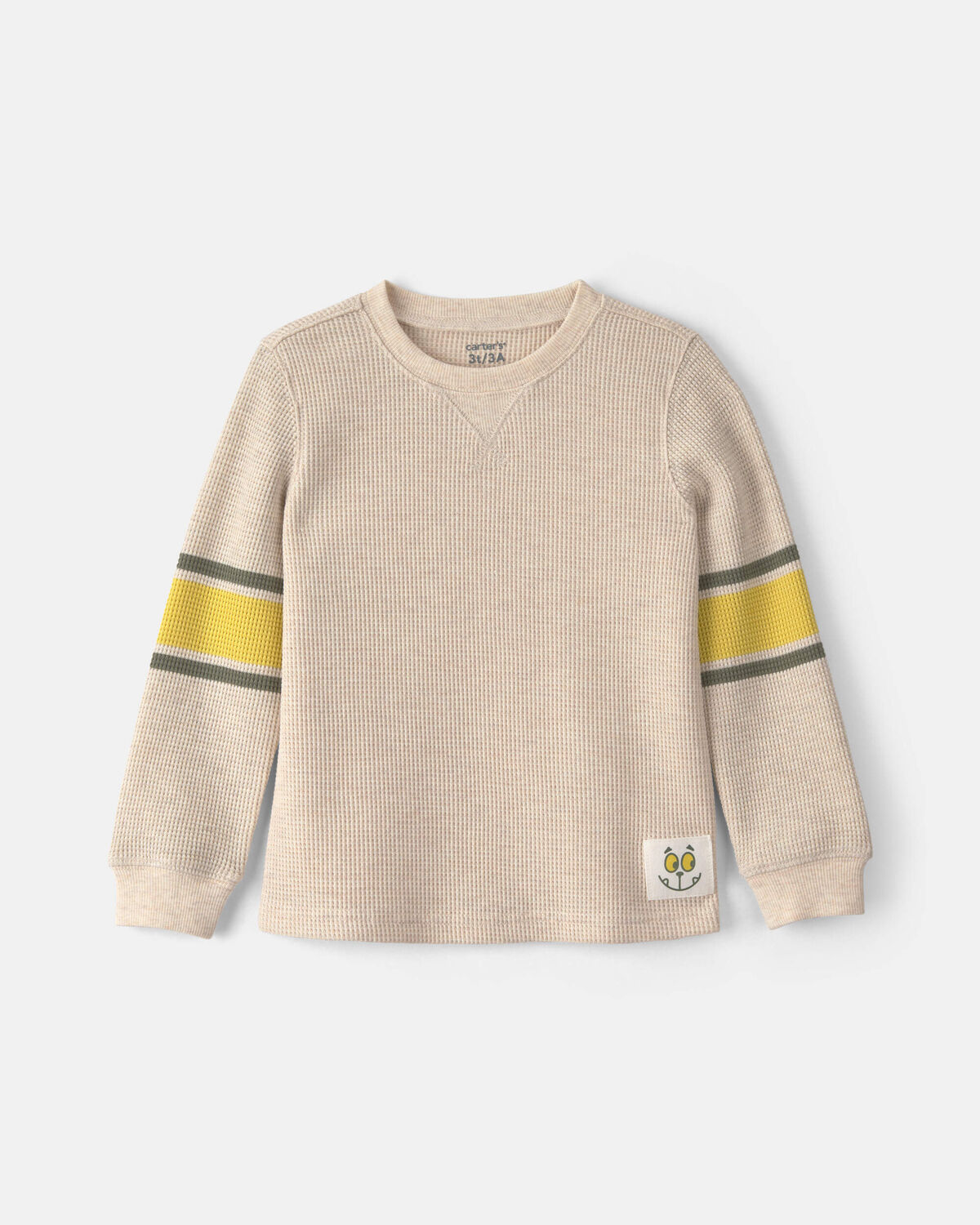 Toddler Boy Striped Thermal Long-Sleeve T-Shirt - Cream