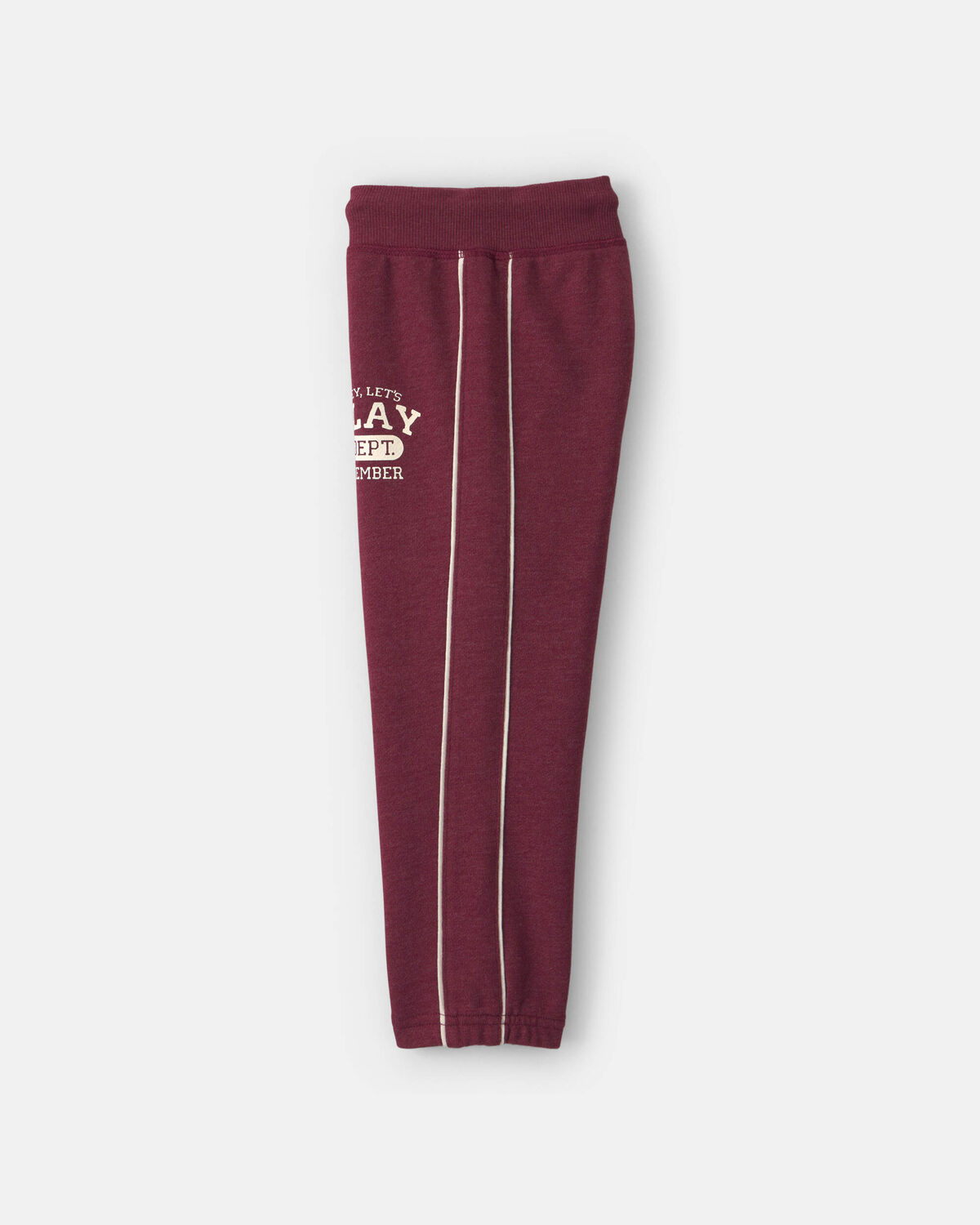 Toddler Boy 'Let's Play' French Terry Joggers - Burgundy - Image 5