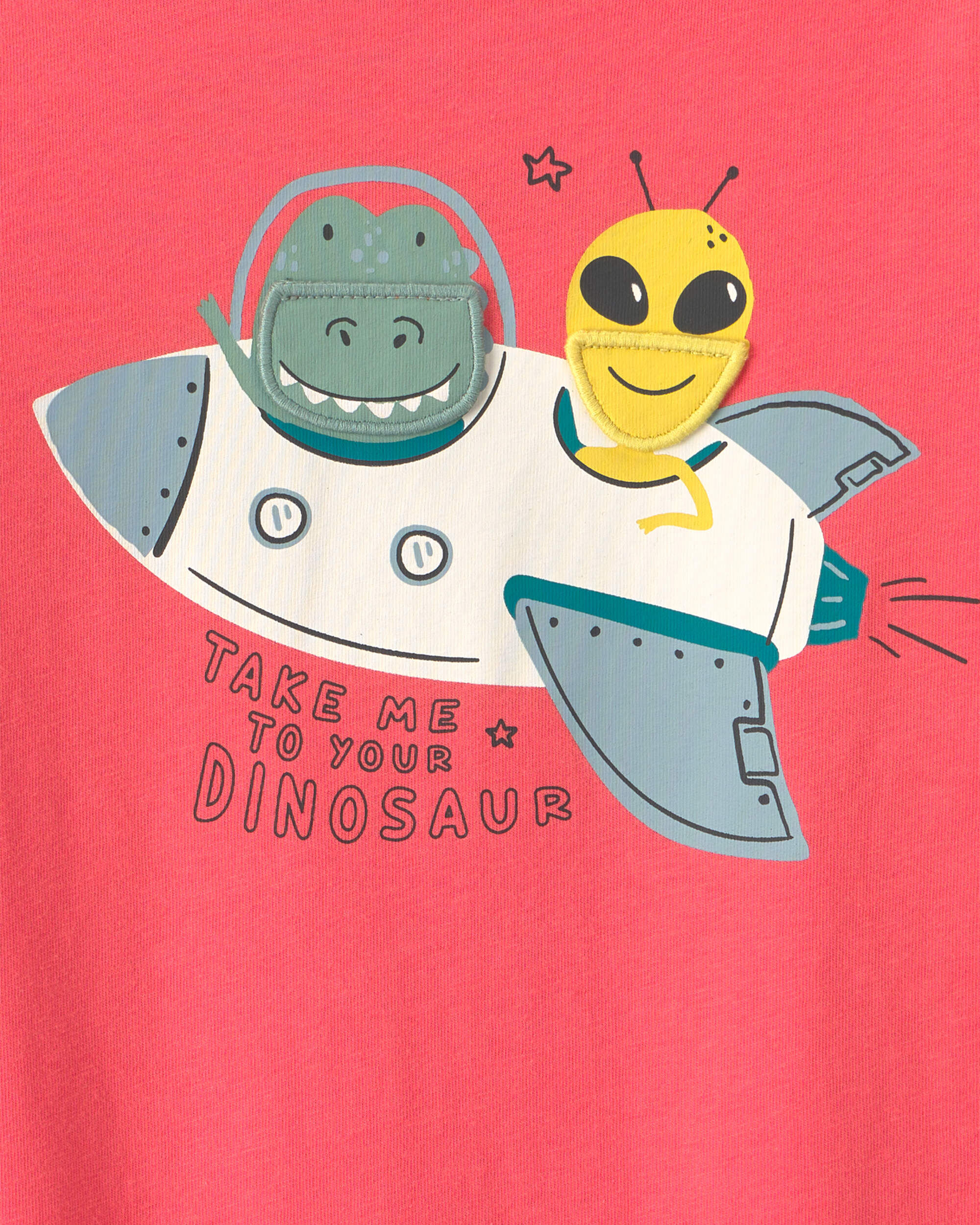 Toddler Boy Space Dino Long-Sleeve Graphic Tee - Orange - Image 4