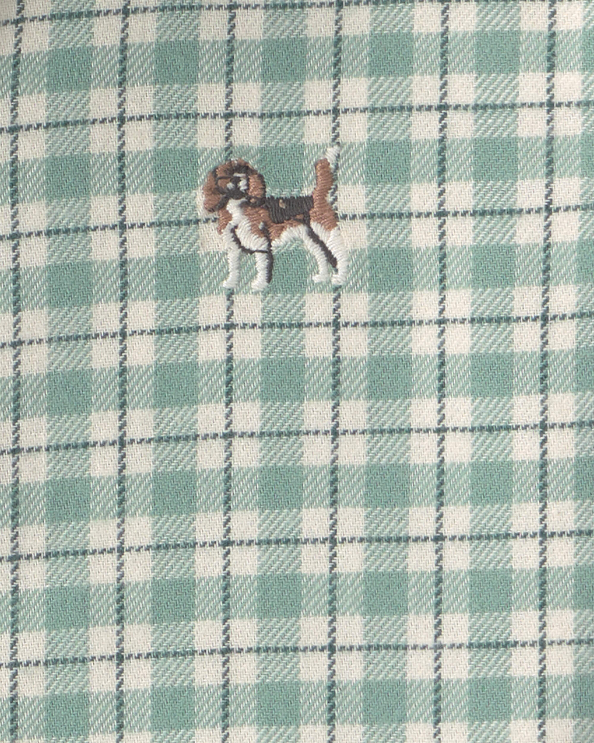 Toddler Boy Plaid Flannel Button-Down Shirt - Green/White - Image 6