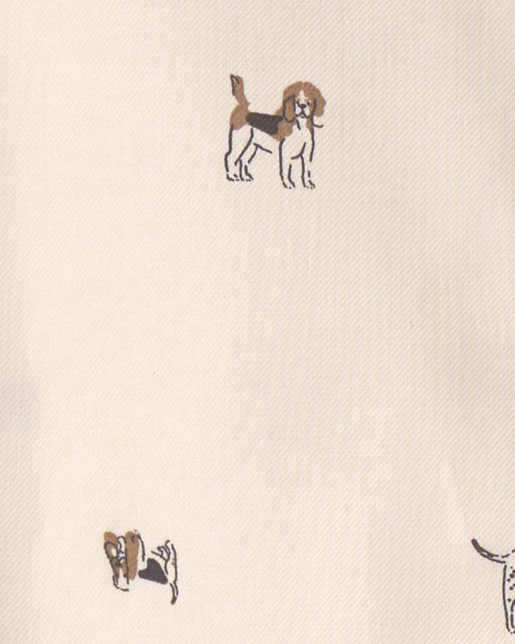 Toddler Boy Dog Long-Sleeve Button-Down Shirt - Cream - Image 5