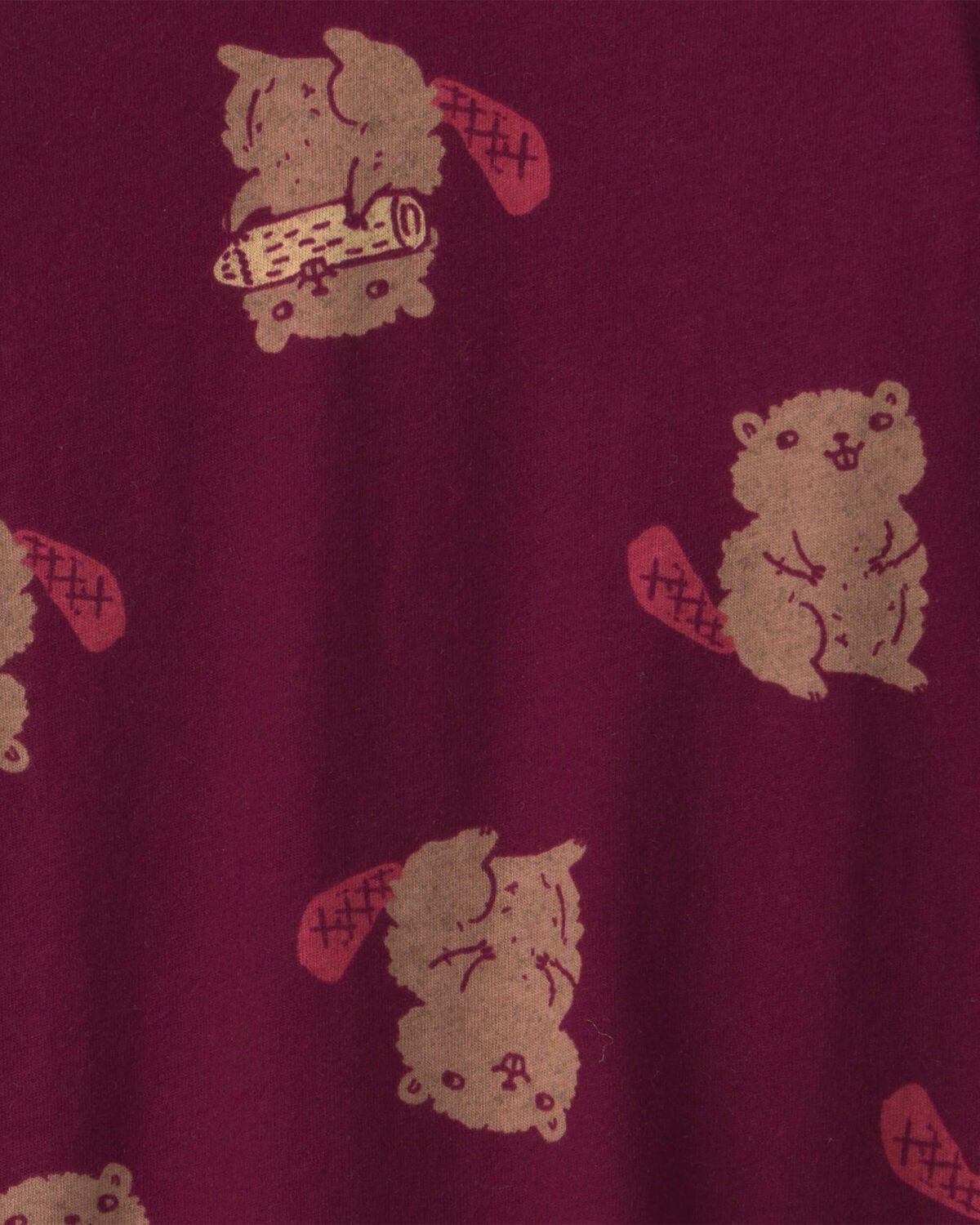 Toddler Boy Beaver Long-Sleeve Tee - Burgundy - Image 2