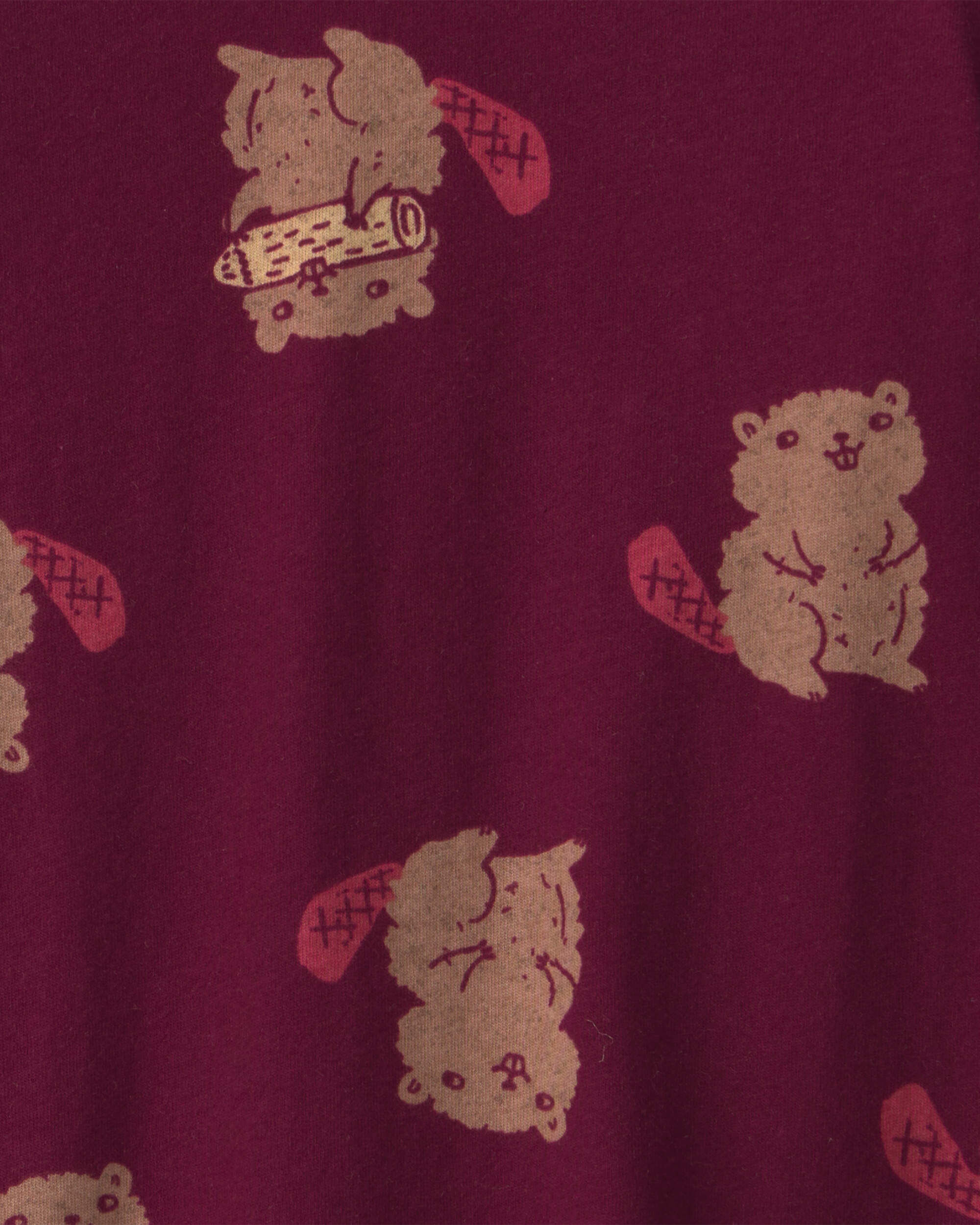 Toddler Boy Beaver Long-Sleeve Tee - Burgundy - Image 3