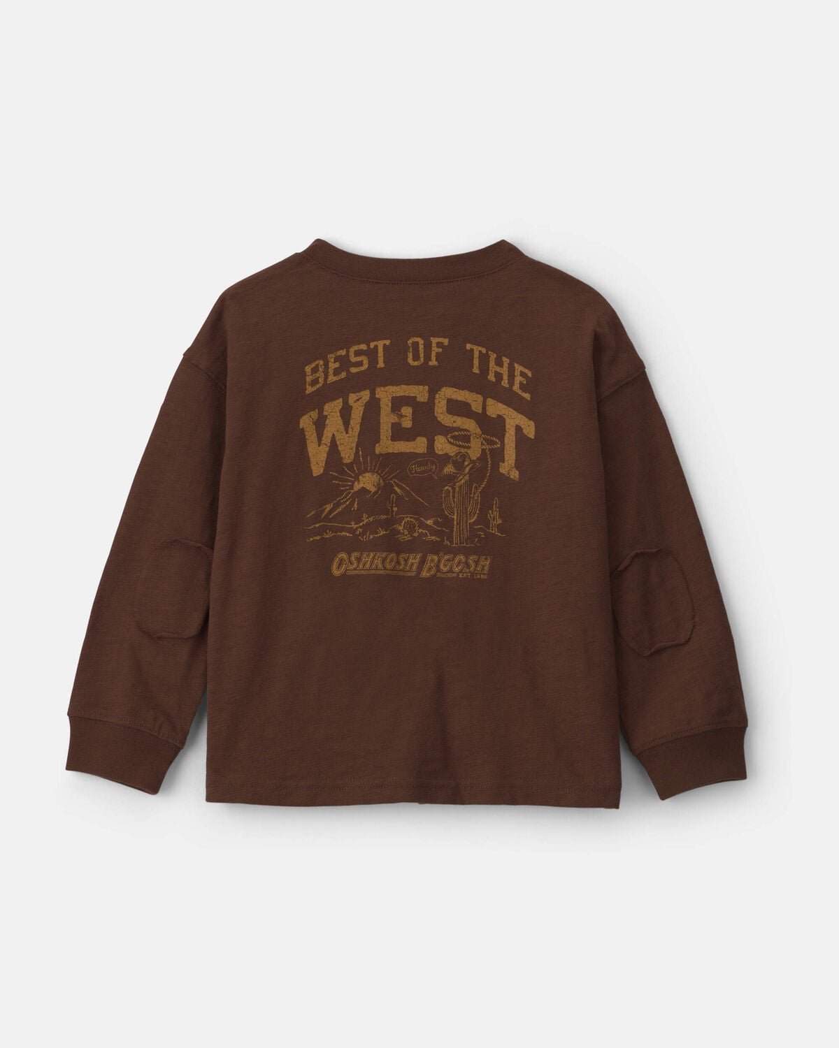 Toddler Boy 'Best Of The West' Long-Sleeve Henley T-Shirt - Brown - Image 2