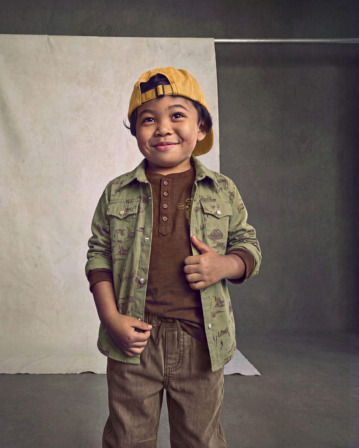 Toddler Boy 'Best Of The West' Long-Sleeve Henley T-Shirt - Brown - Image 5