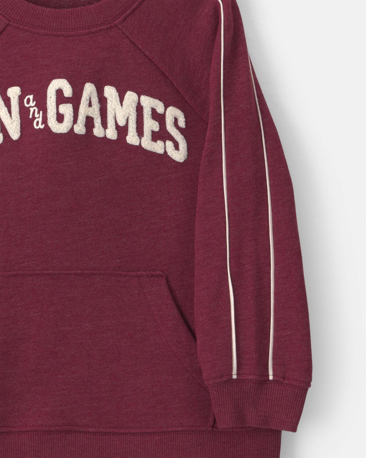 Toddler Boy 'Fun & Games' Pullover Sweatshirt - Burgundy - Image 5