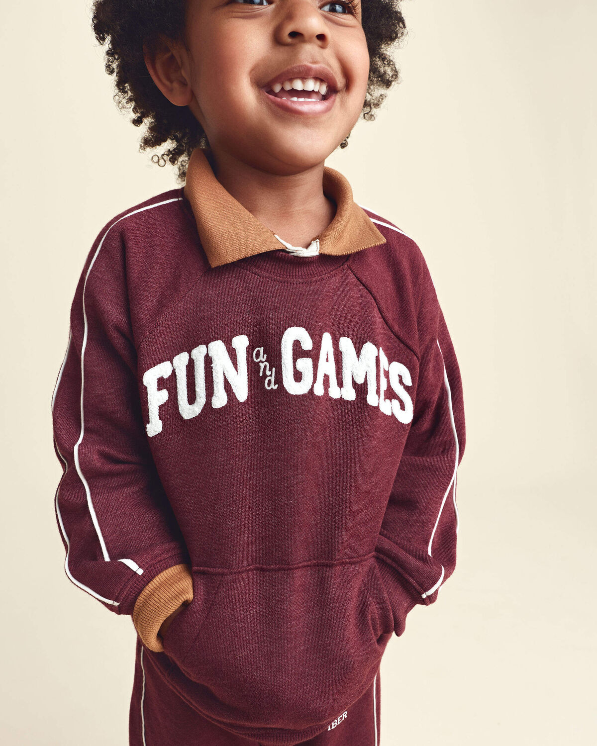 Toddler Boy 'Fun & Games' Pullover Sweatshirt - Burgundy - Image 4