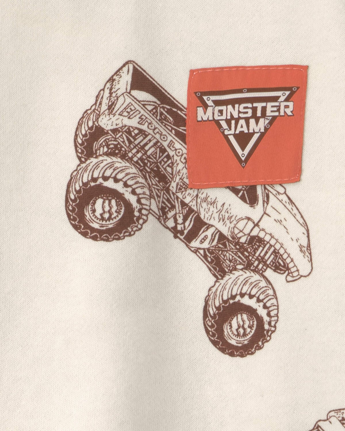 Toddler Boy Monster Jam Fleece Pullover Sweatshirt - Cream - Image 2