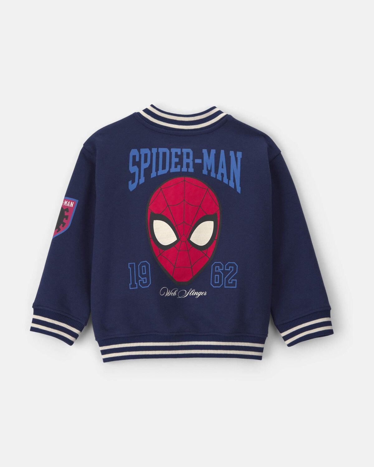 Toddler Boy ©Marvel Spider-Man Fleece Varsity Jacket - Blue - Image 2