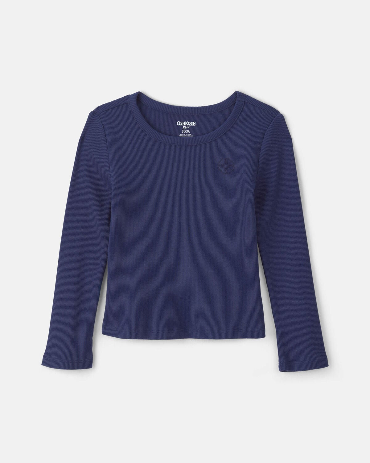 Toddler Girl Long-Sleeve Rib Top - Navy Blue