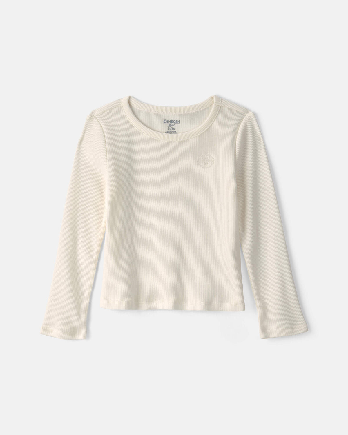 Toddler Girl Long-Sleeve Rib Top - Cream
