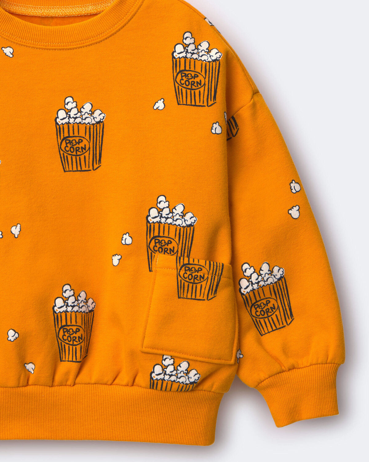 Toddler Otter Sweatshirt™ with Pockets in Popcorn Print - Golden Yellow - Image 2