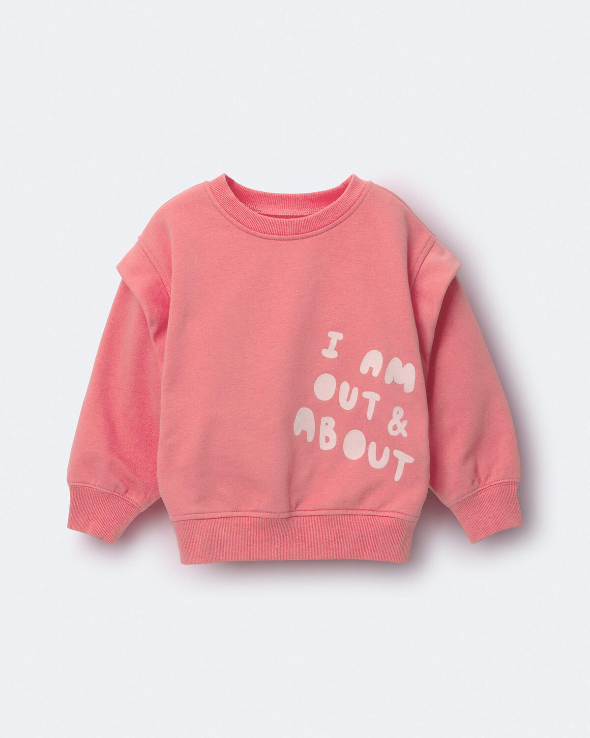 Toddler Girl 'Out & About' Double Layer Pullover Sweatshirt - Pink - Image 2