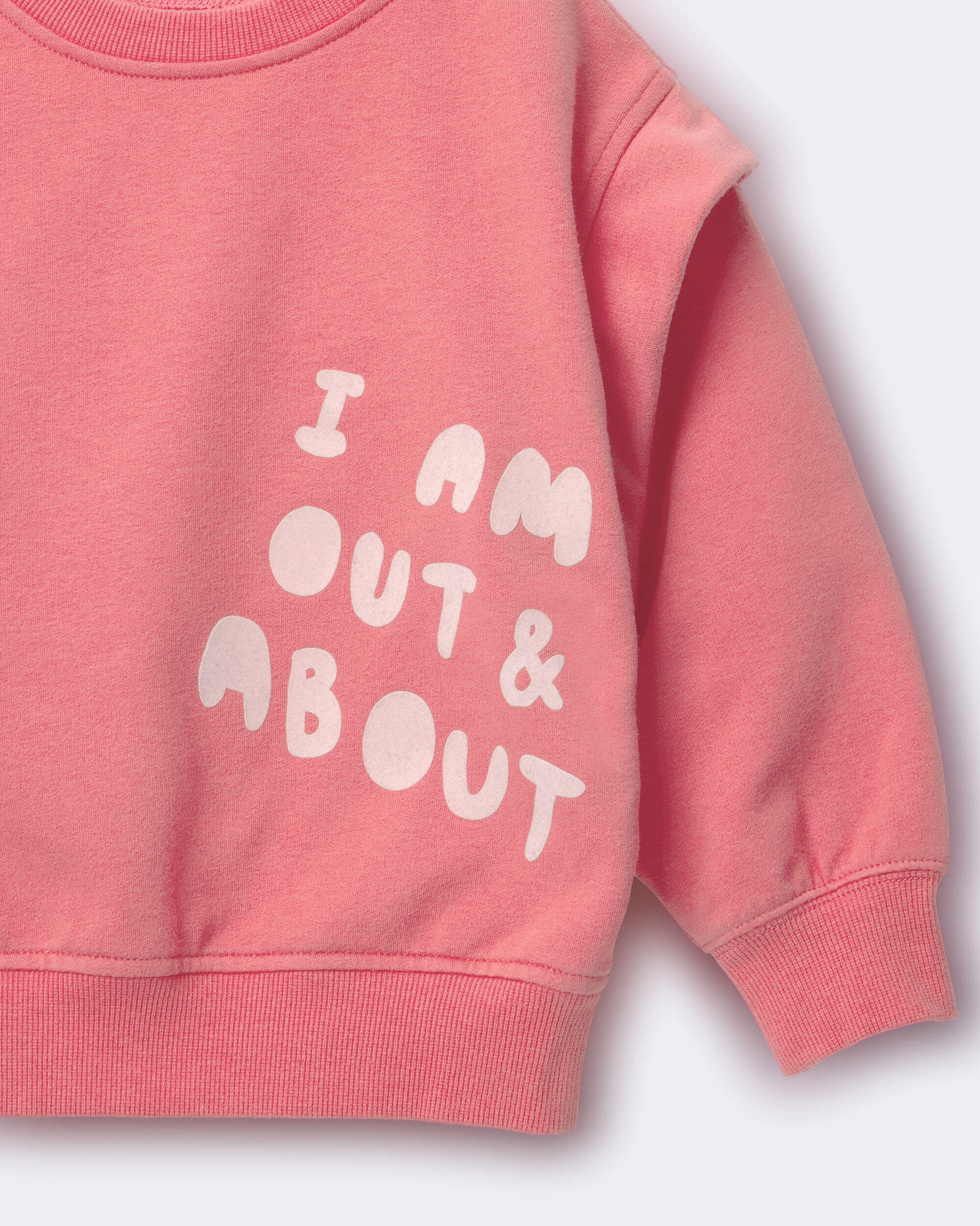 Toddler Girl 'Out & About' Double Layer Pullover Sweatshirt - Pink - Image 6